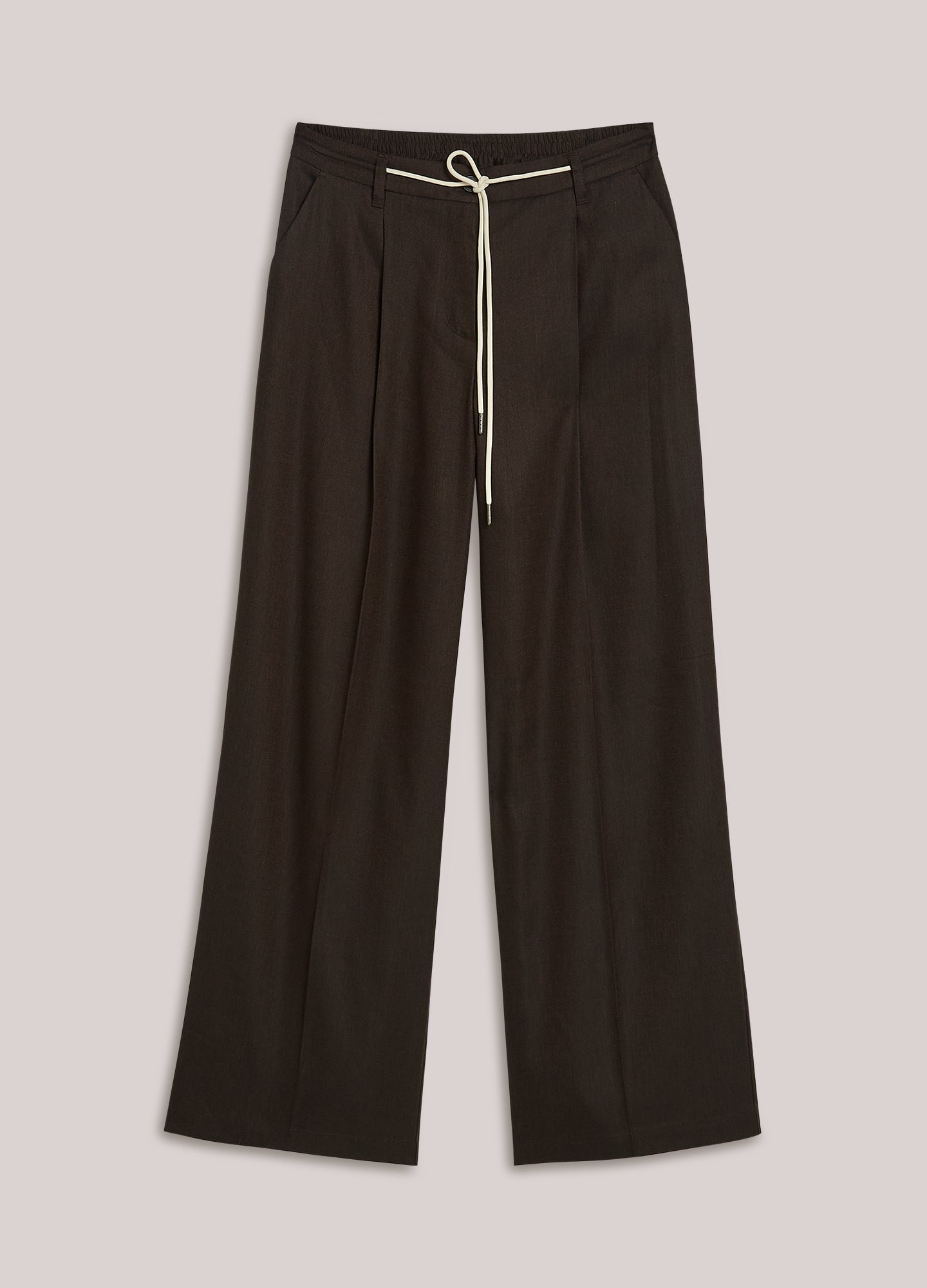 Pantalon droit en lin mélangé