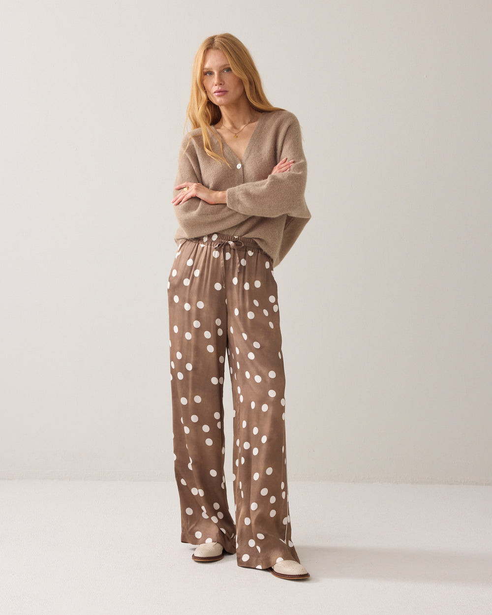 Ecovero broek met stippen