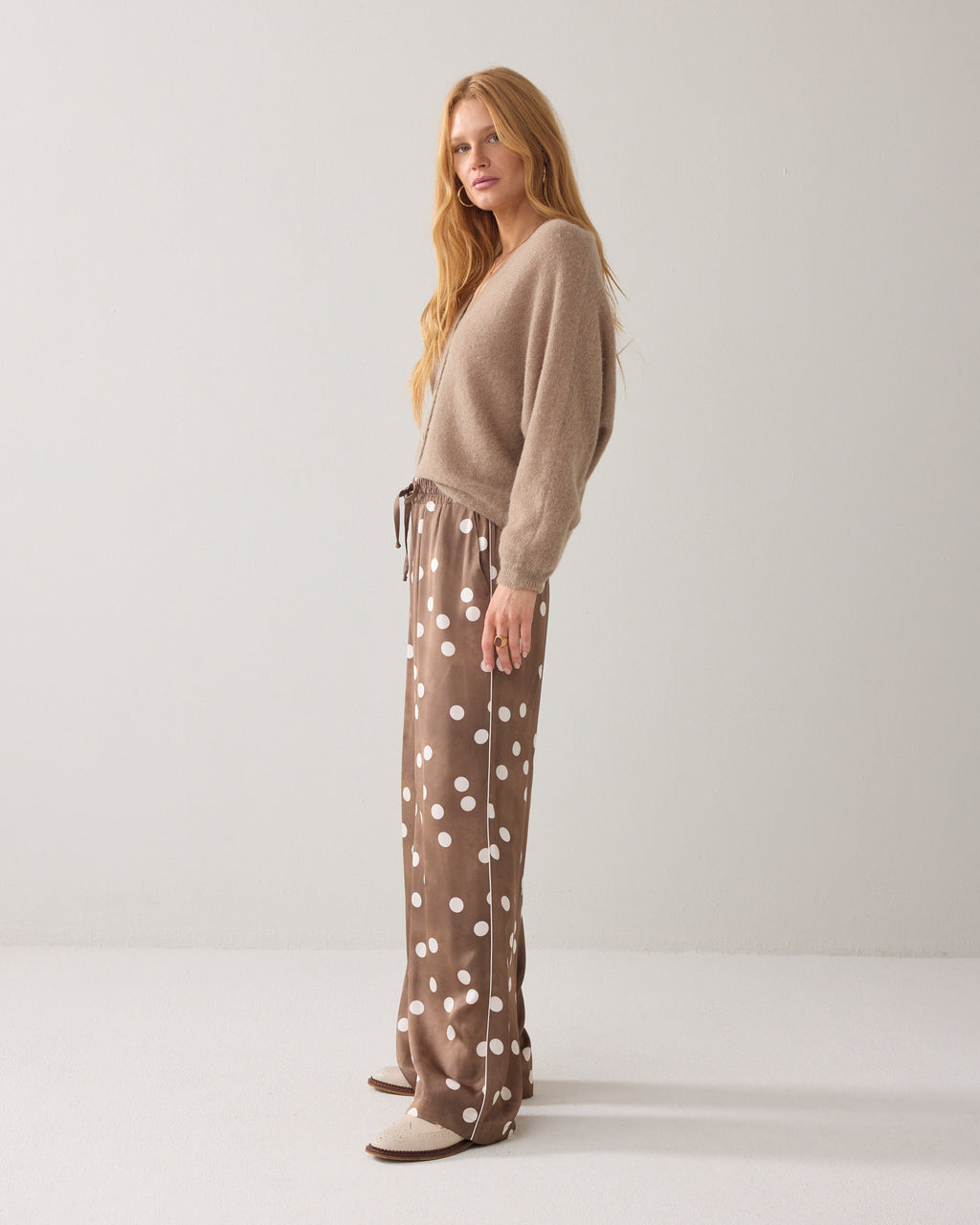 Ecovero broek met stippen