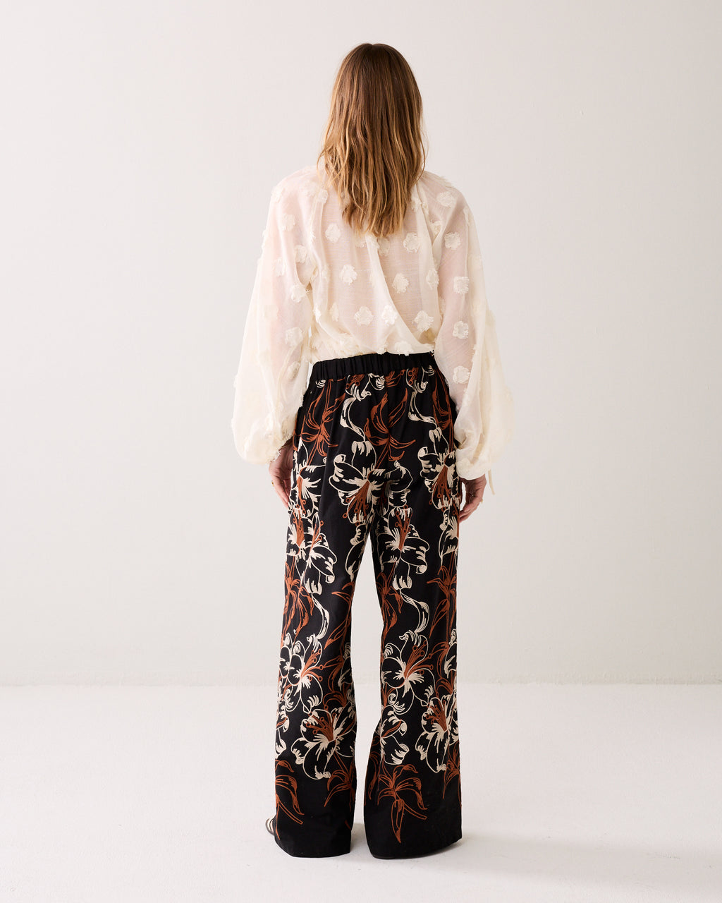 Pantalon long brodé