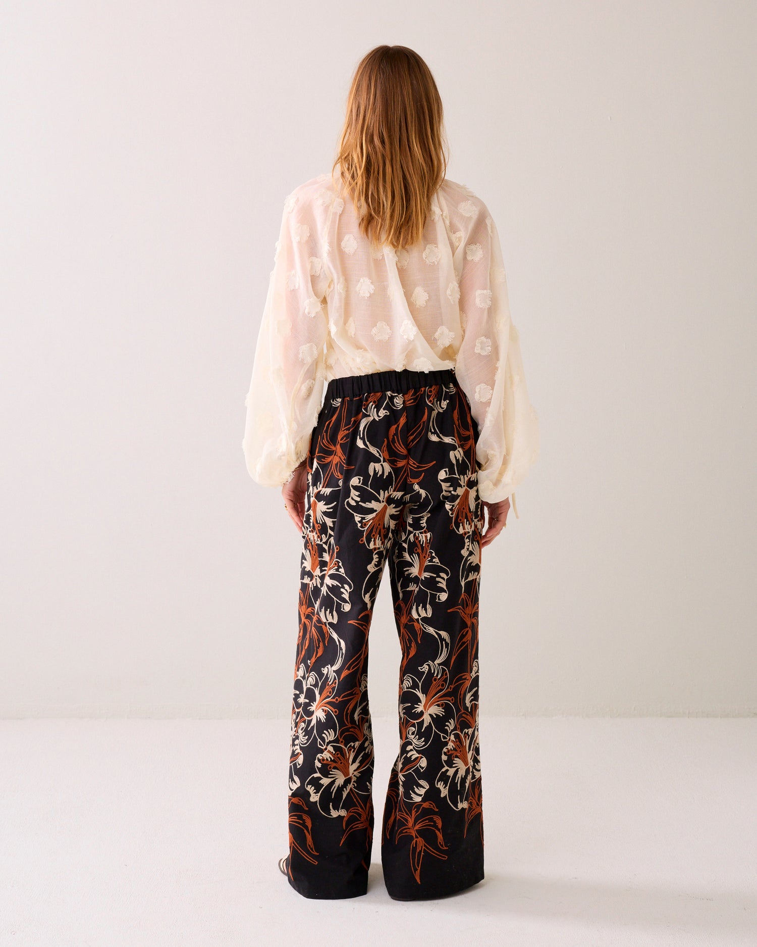 Pantalon long brodé