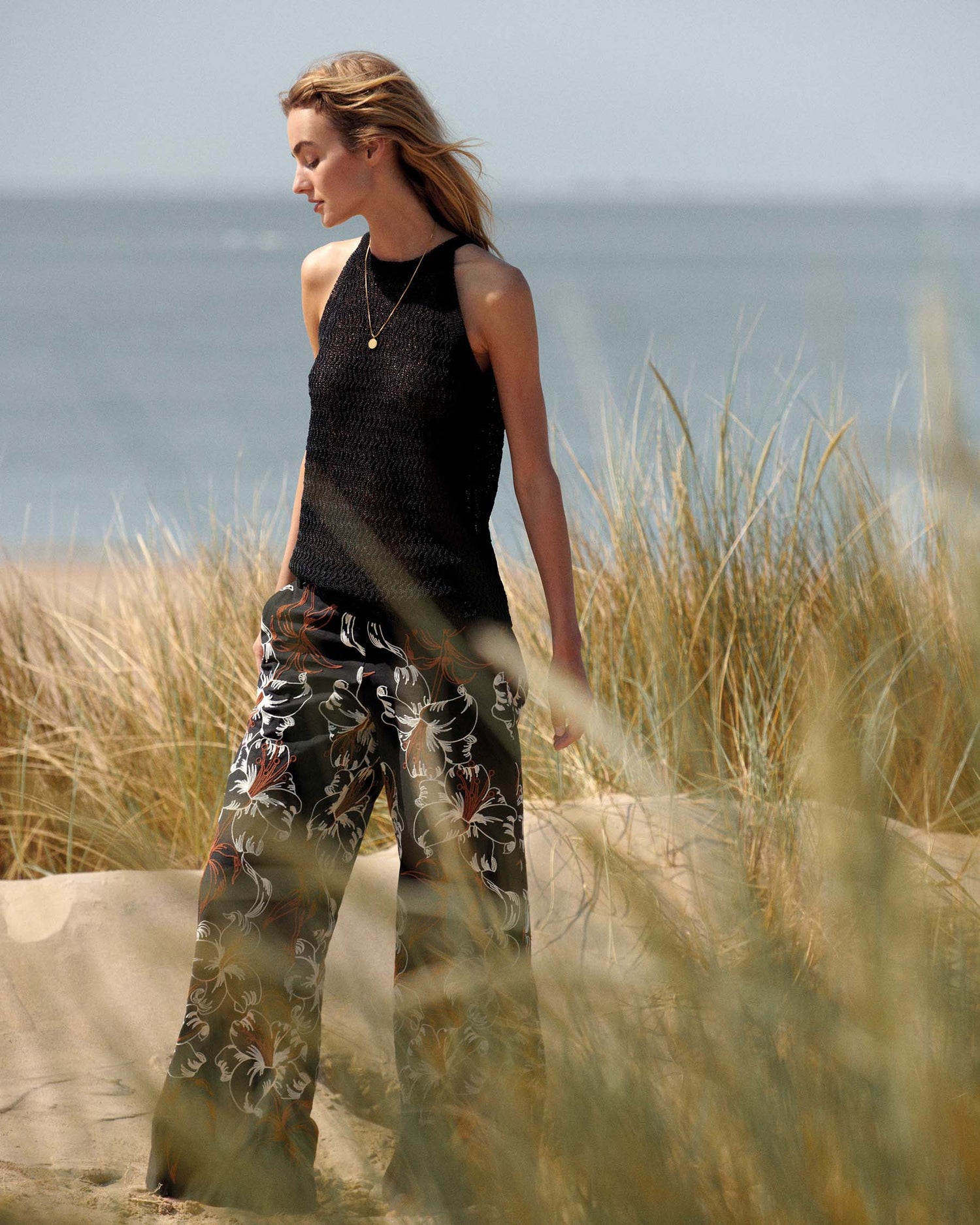 Pantalon long brodé