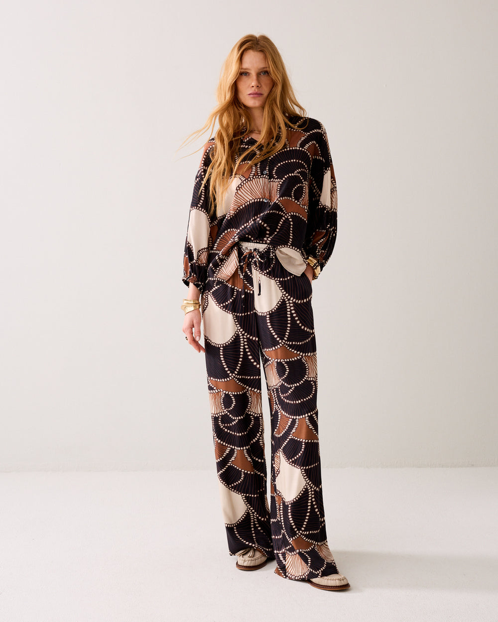 Flowy broek met print