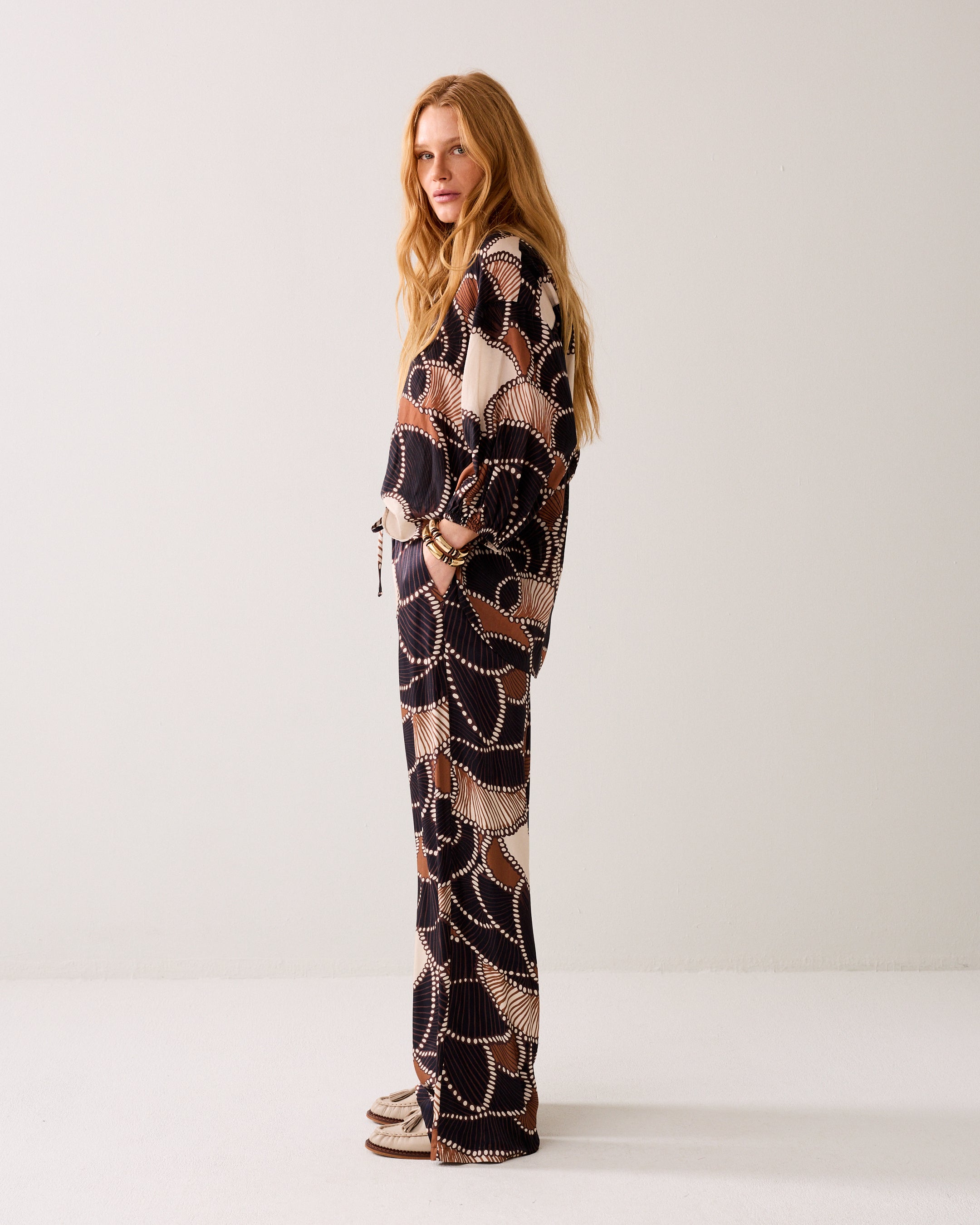 Flowy broek met print