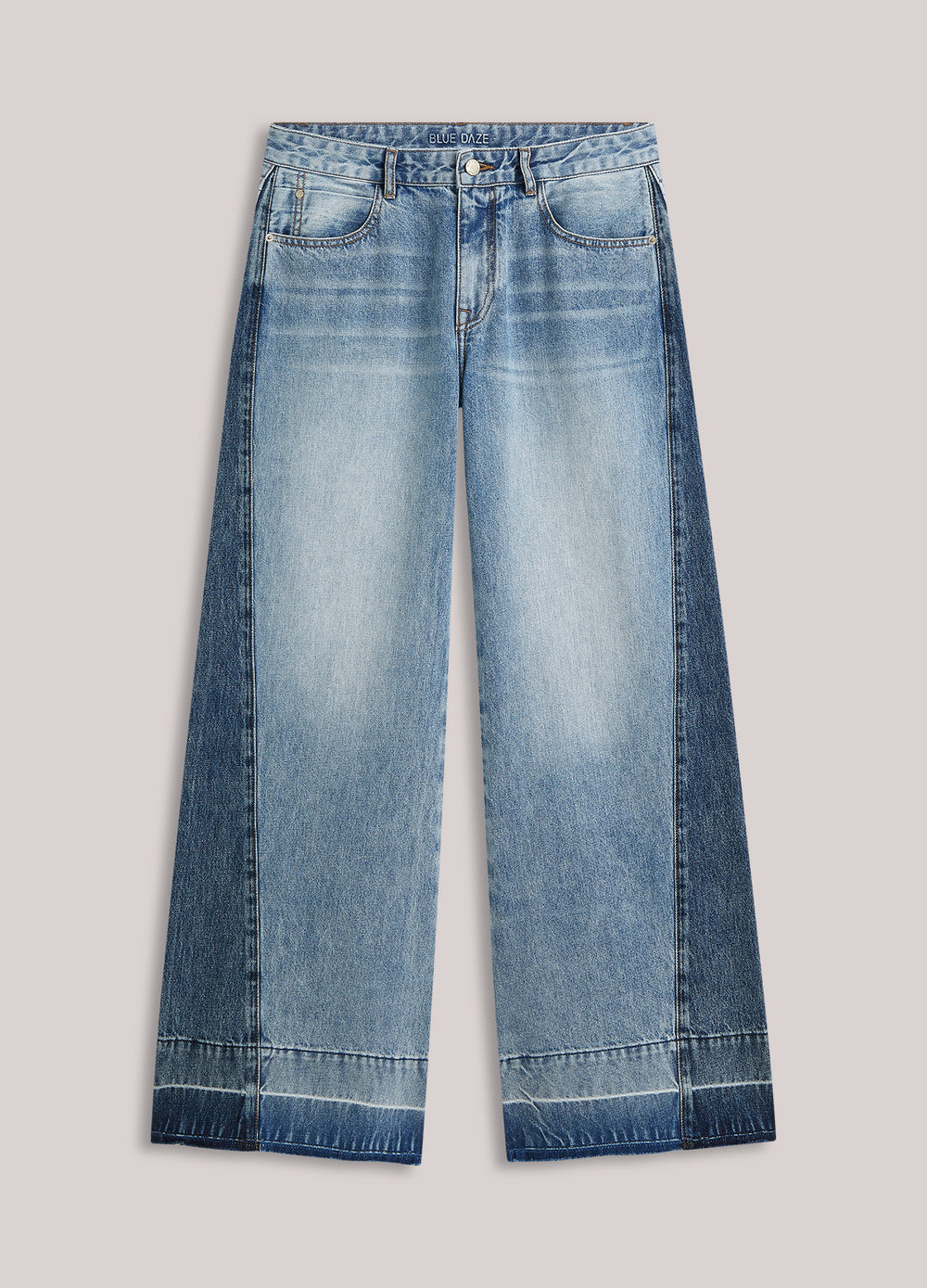 Wide leg jeans raw edge