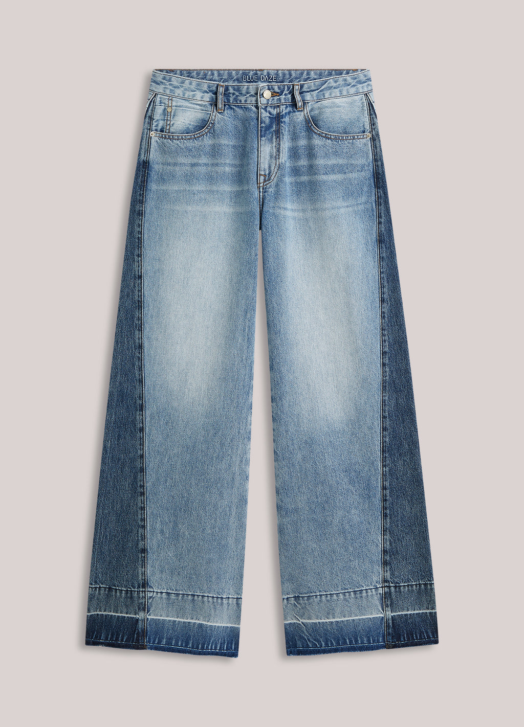 Wide leg jeans raw edge
