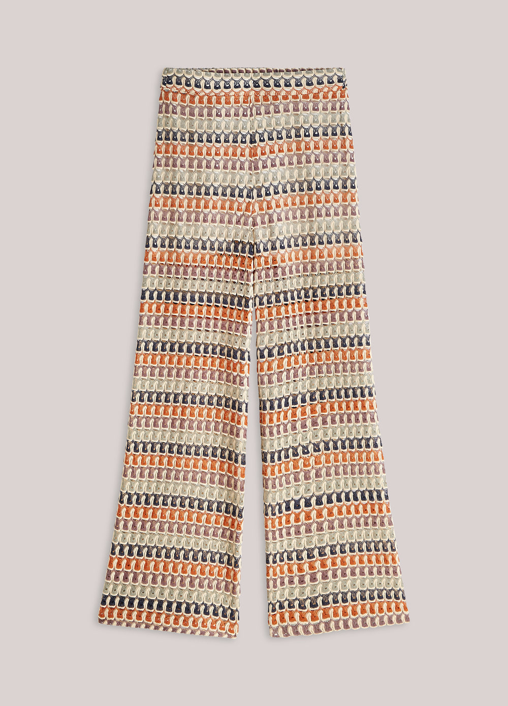 Pantalon large en jacquard multicolore