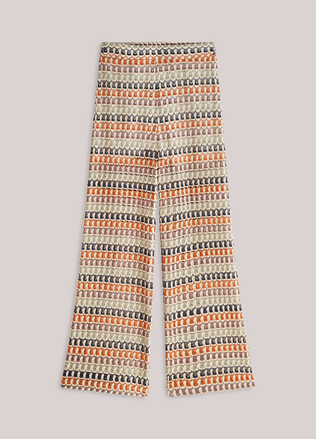 Pantalon large en jacquard multicolore