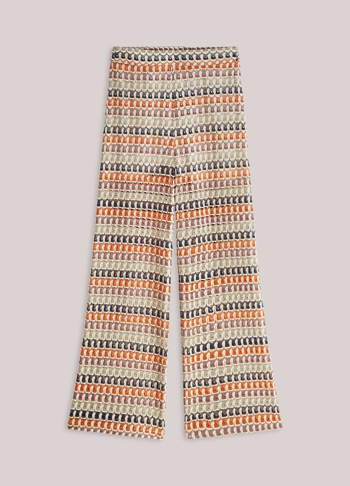 Pantalon large en jacquard multicolore