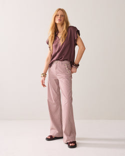 Gestreepte flared broek