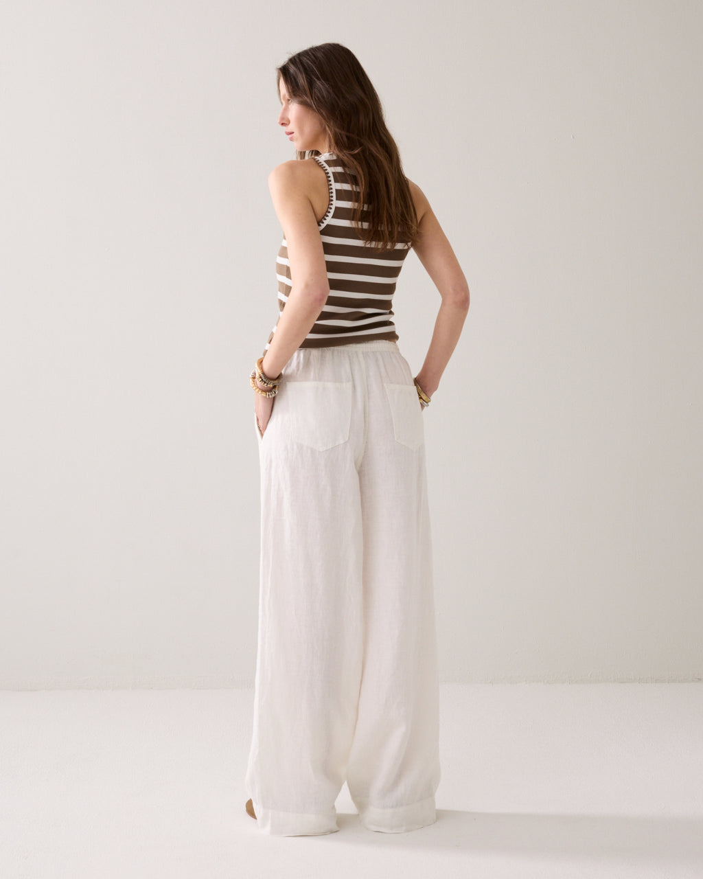 Pantalon droit 100% lin