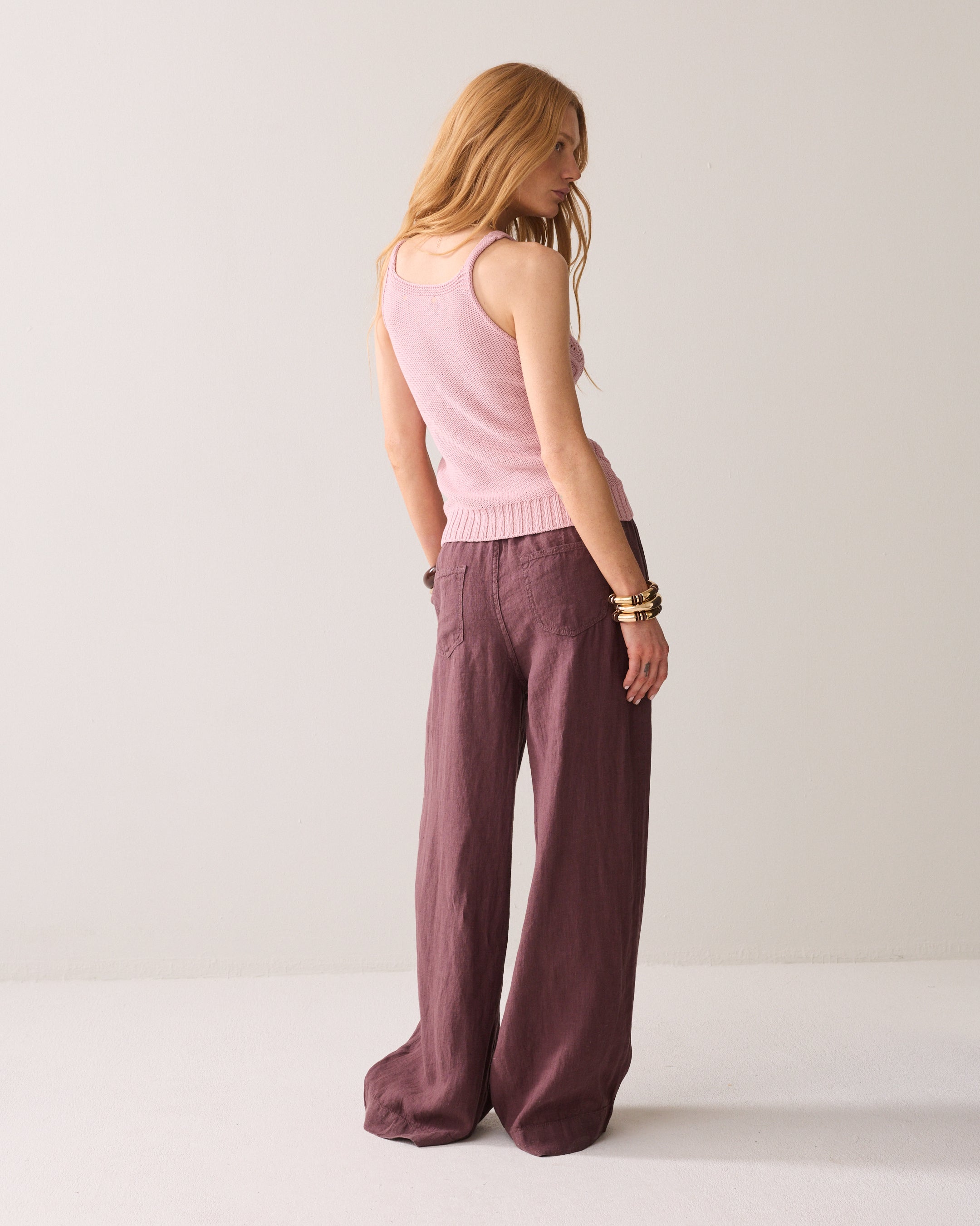 Pantalon droit 100% lin