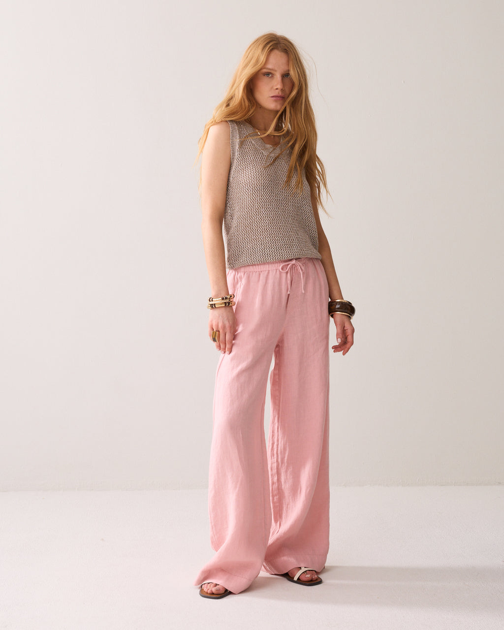 Pantalon droit 100% lin