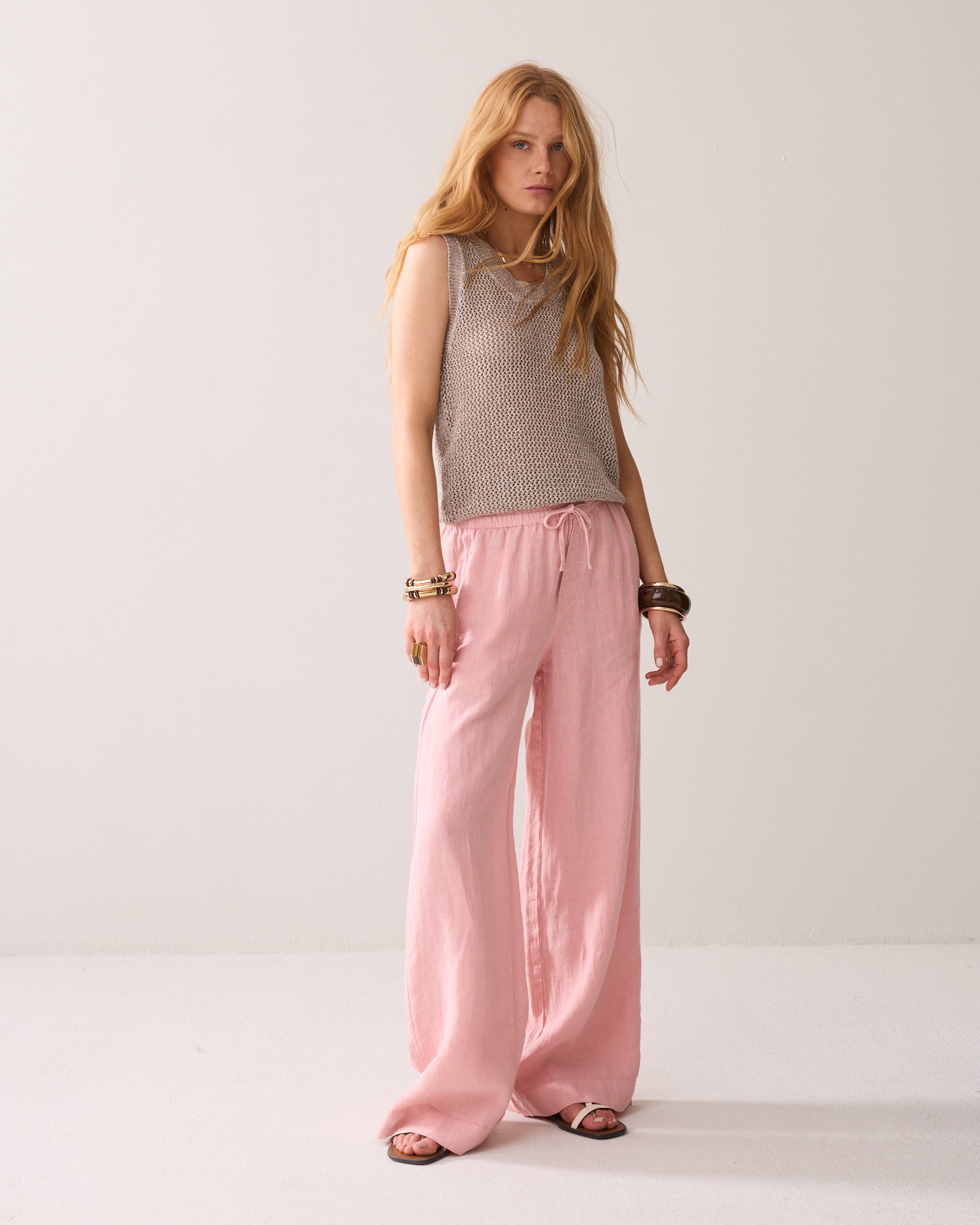 Pantalon droit 100% lin