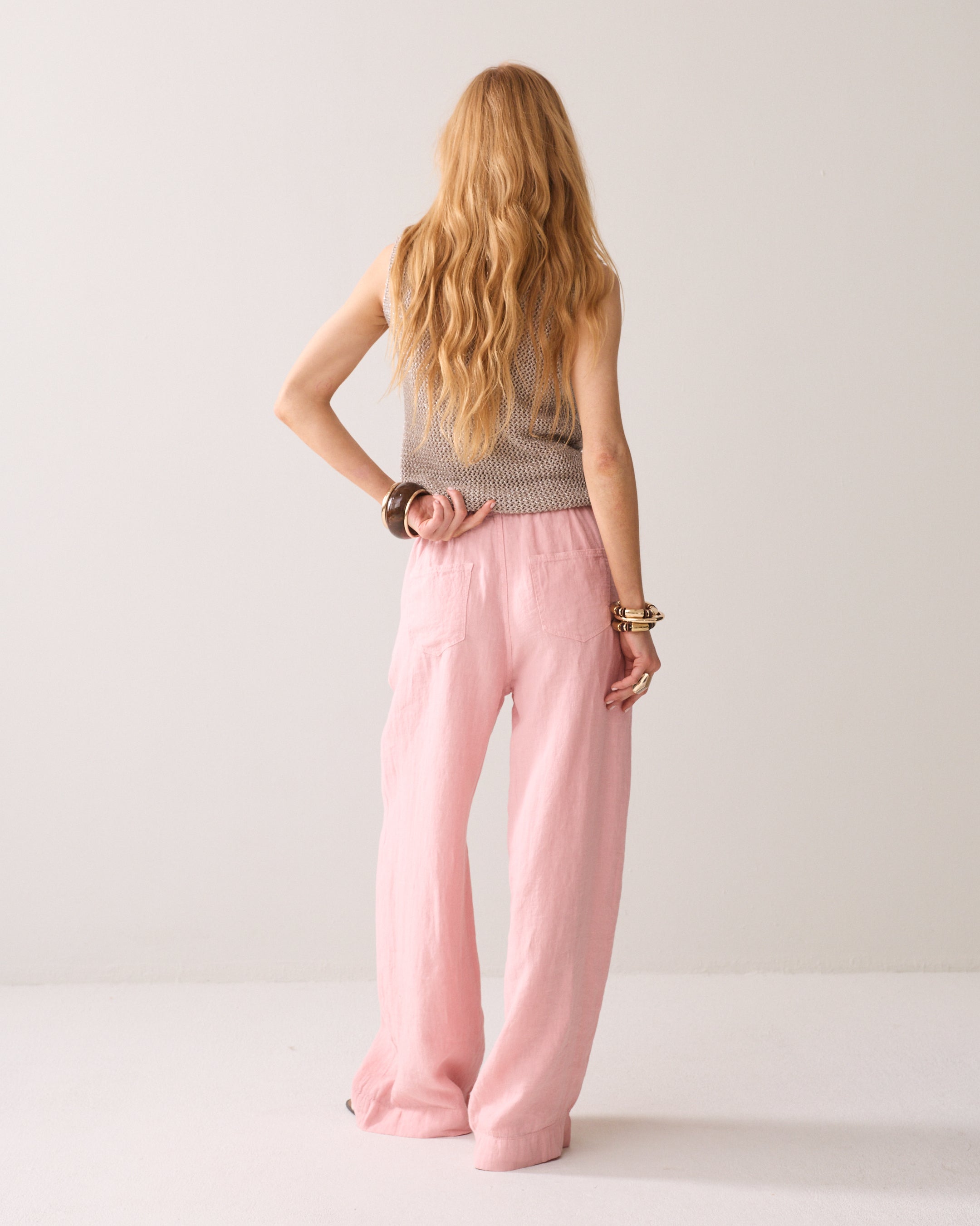 Pantalon droit 100% lin