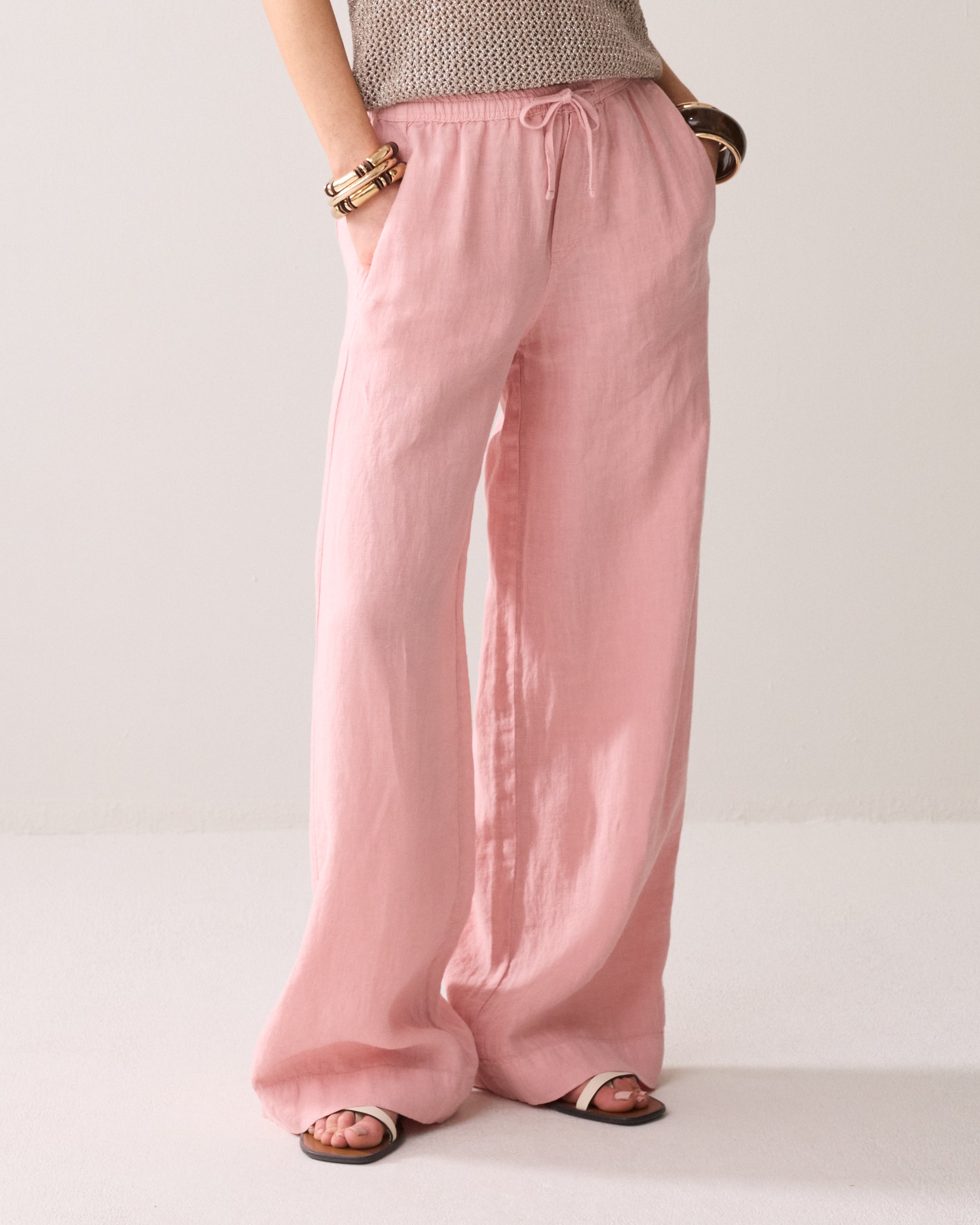 Pantalon droit 100% lin