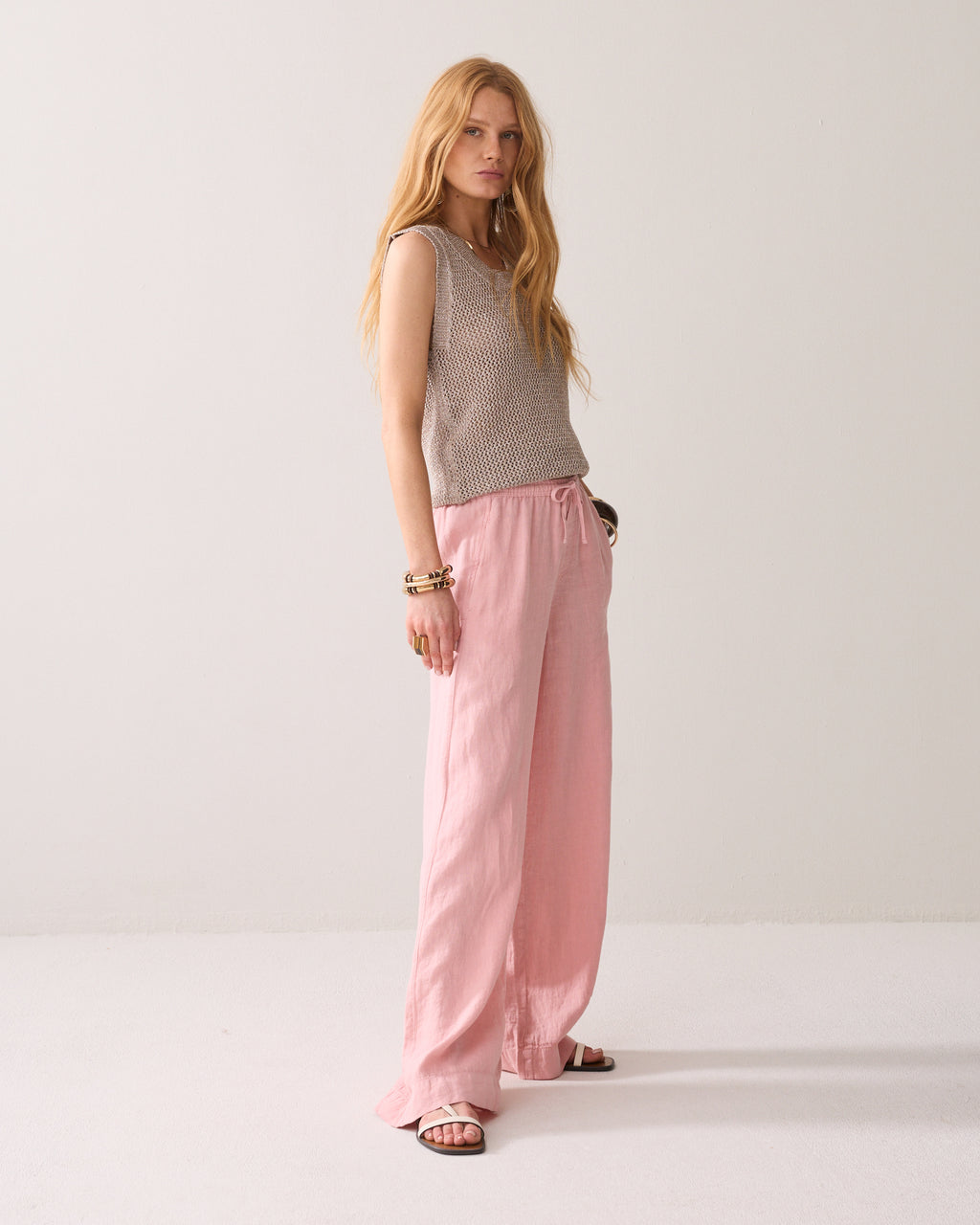 Pantalon droit 100% lin