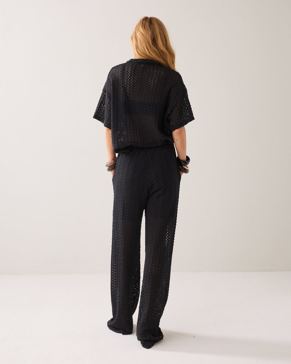 Pantalon large en dentelle