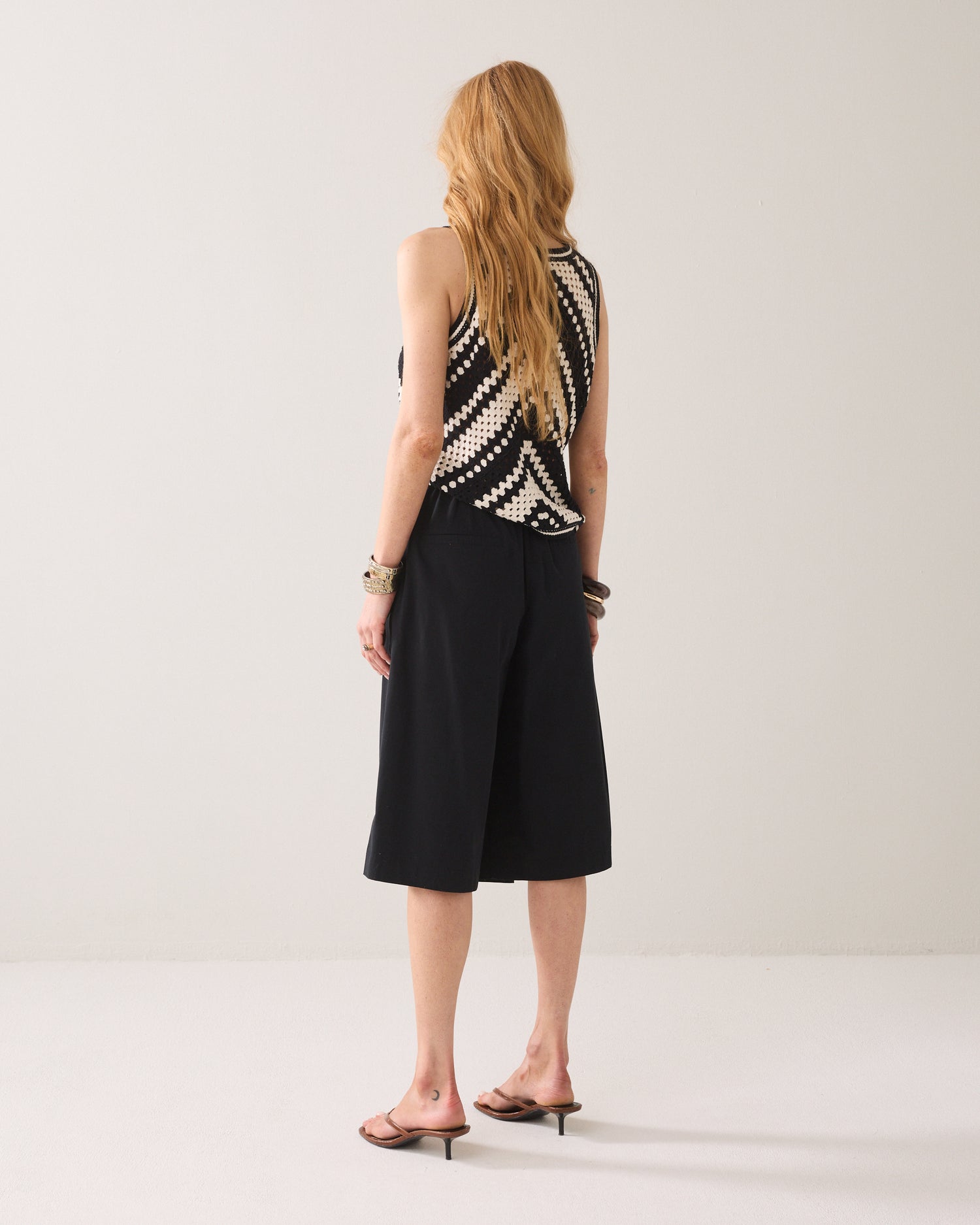 Bermuda trousers with crossover