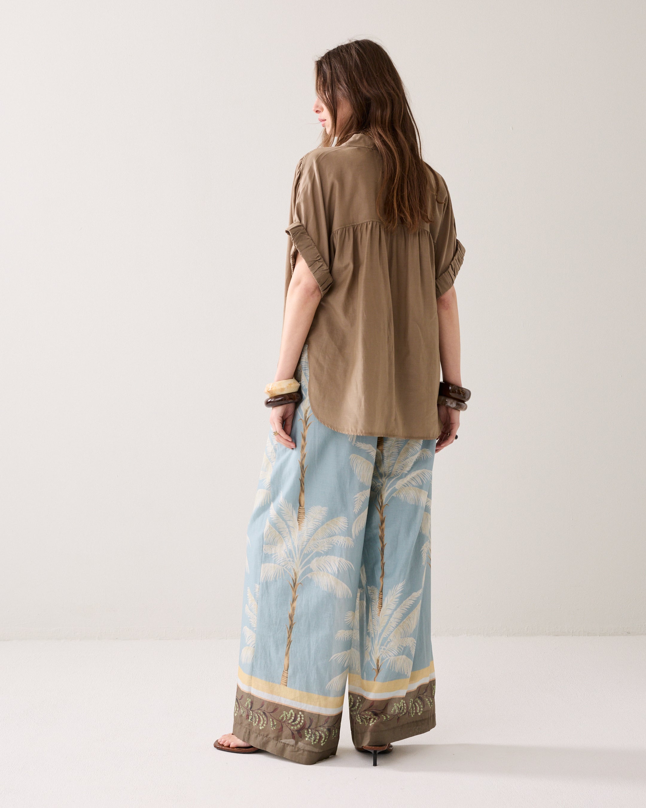 Pantalon doublé imprimé plage
