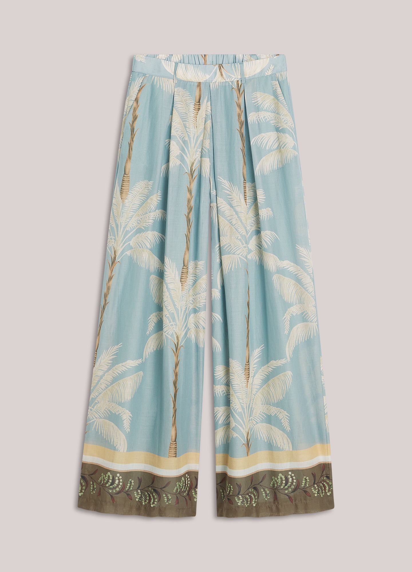 Pantalon doublé imprimé plage