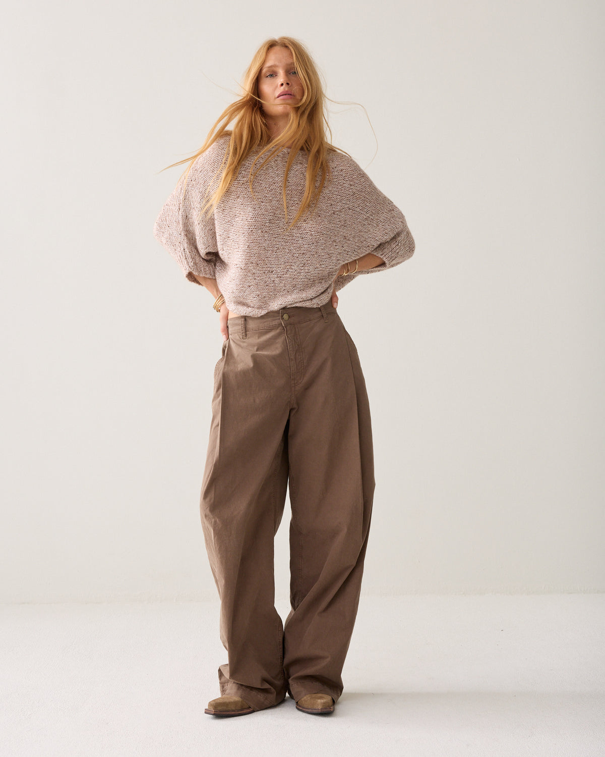 Crispy broek hoge taille