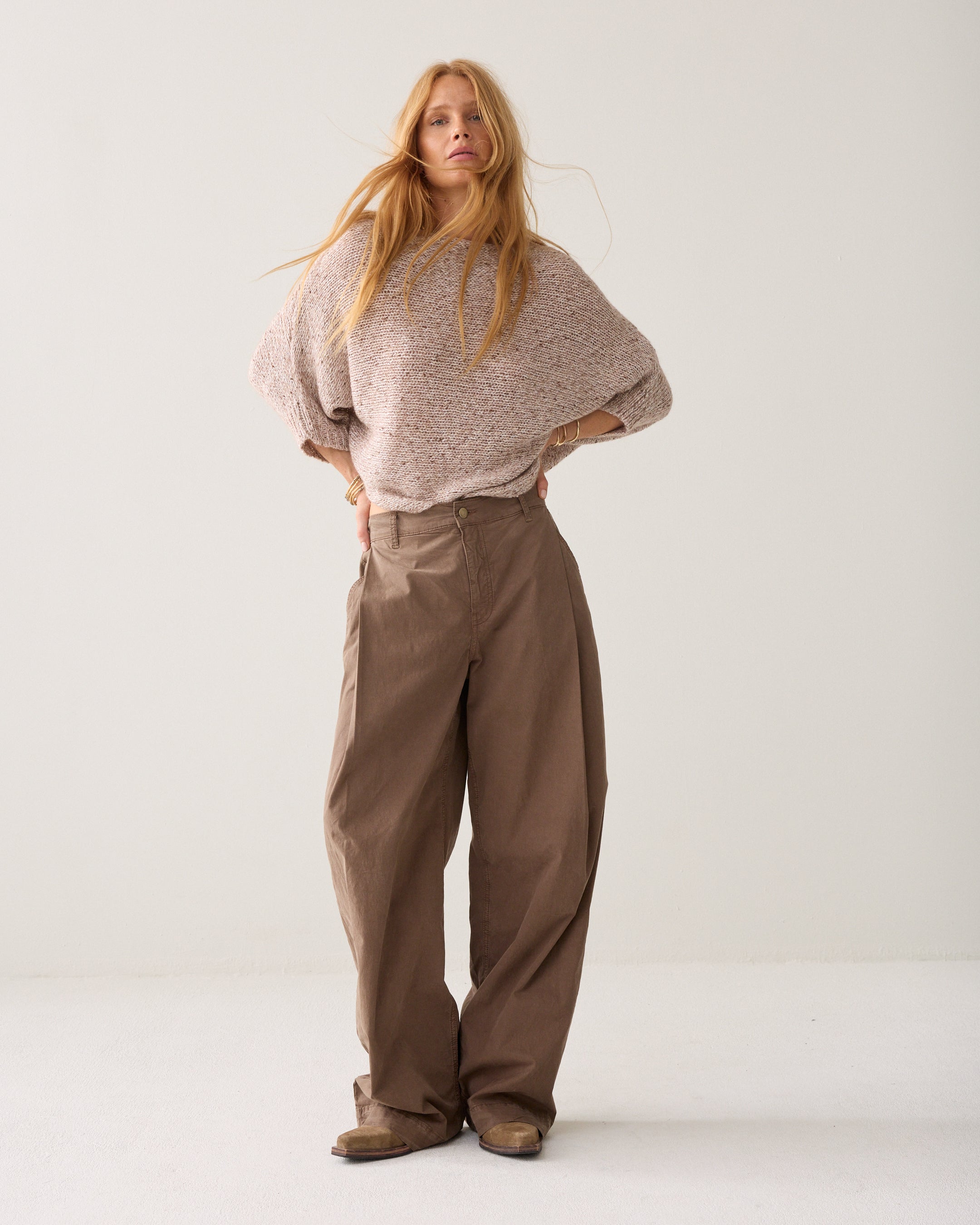 Crispy broek hoge taille