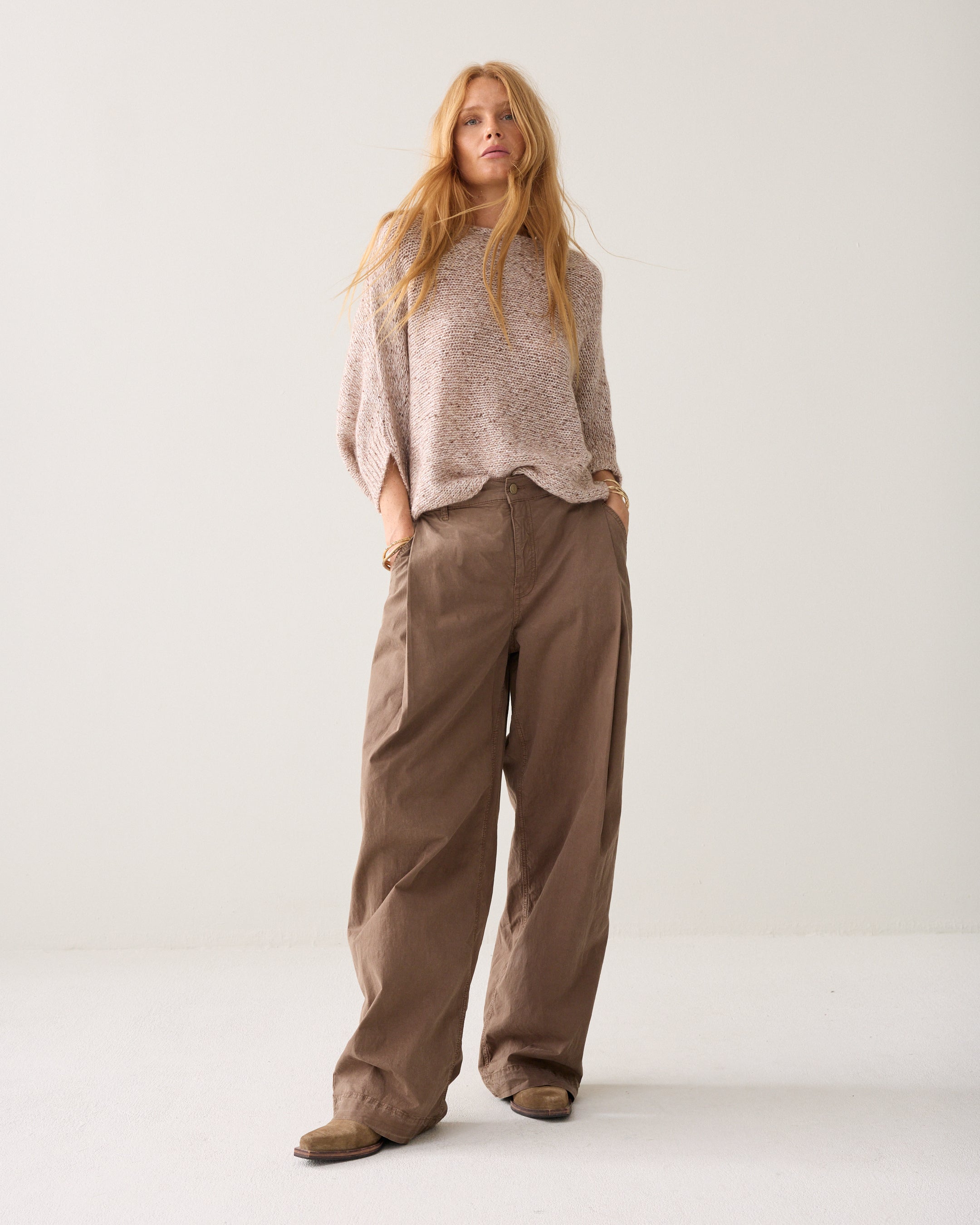Crispy broek hoge taille