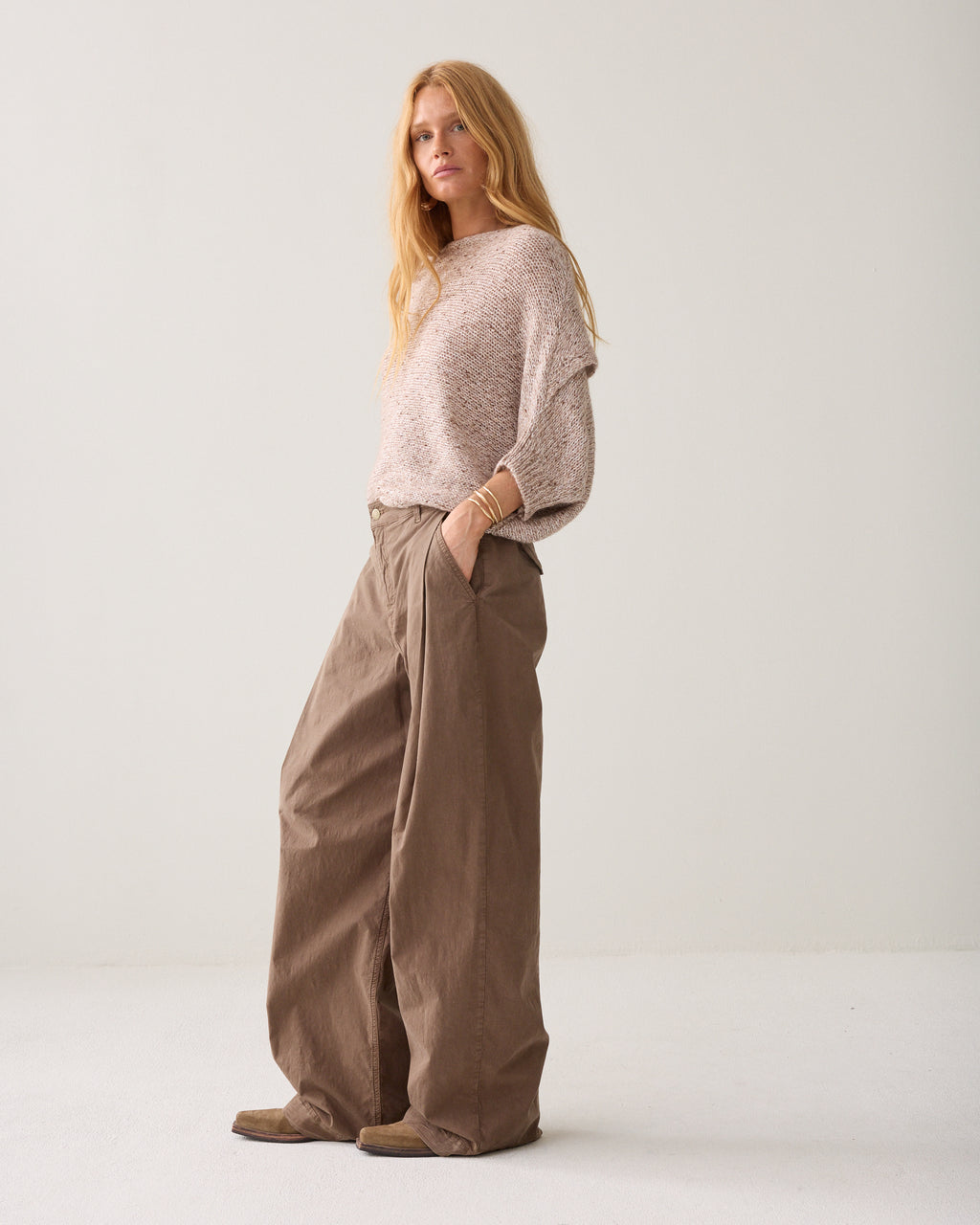 Crispy broek hoge taille