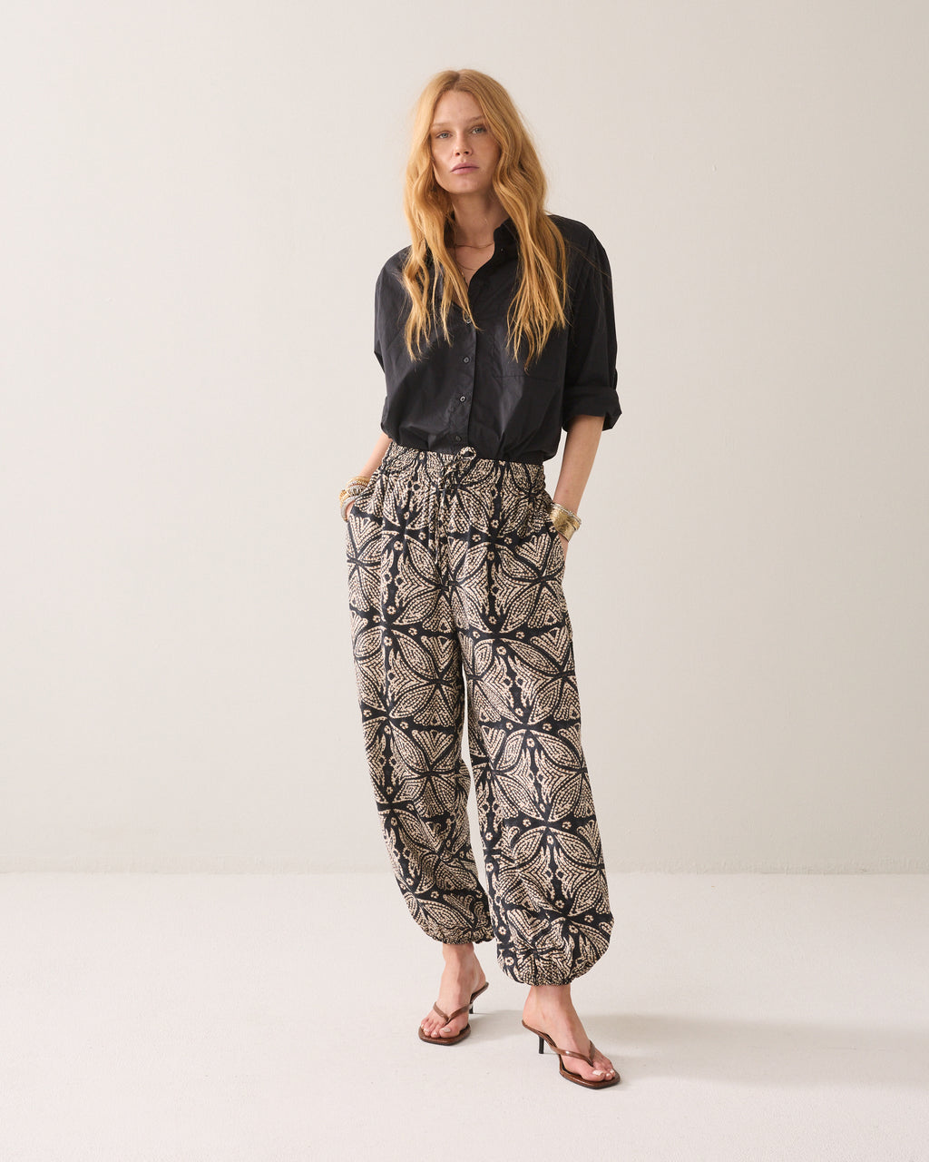 Pantalon harem imprimé