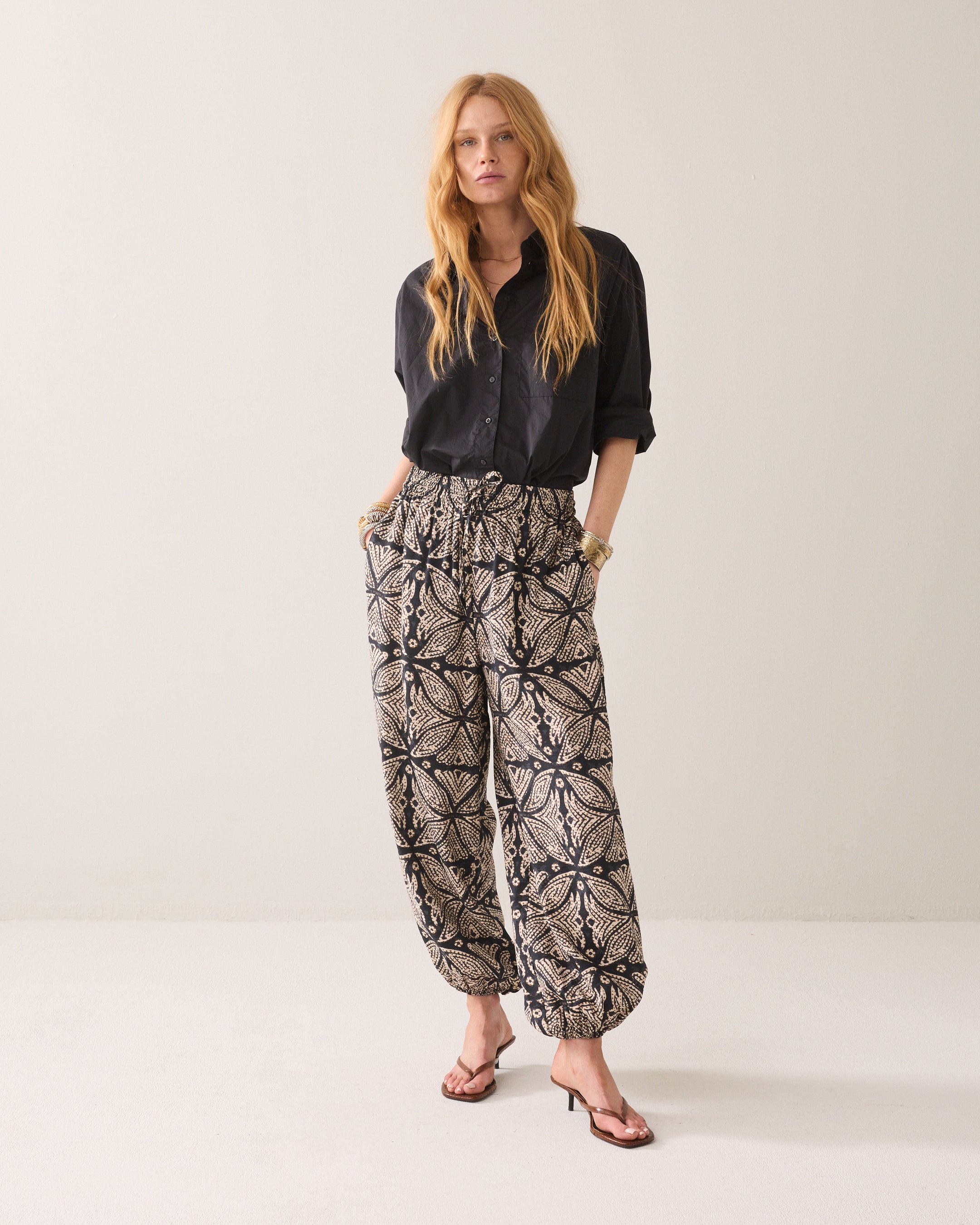 Pantalon harem imprimé