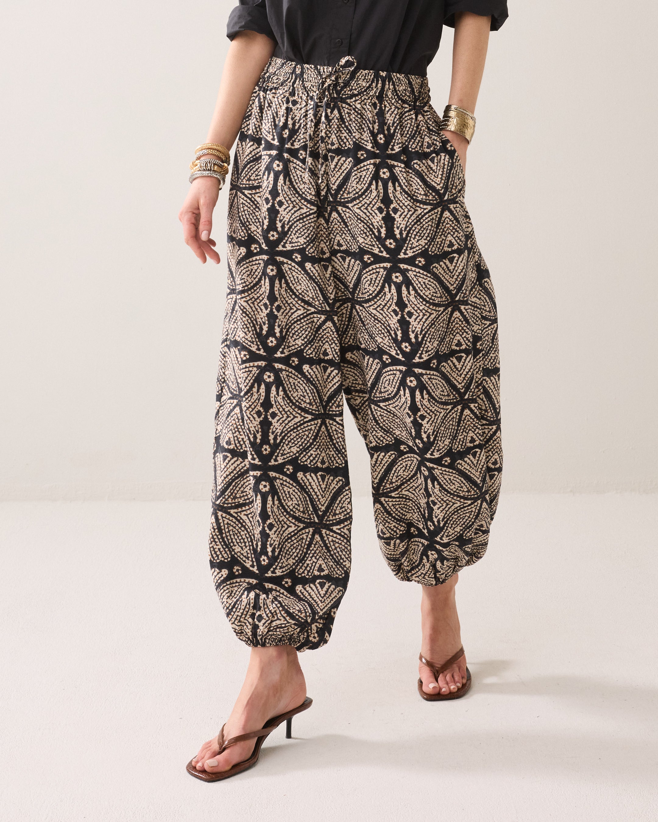 Pantalon harem imprimé