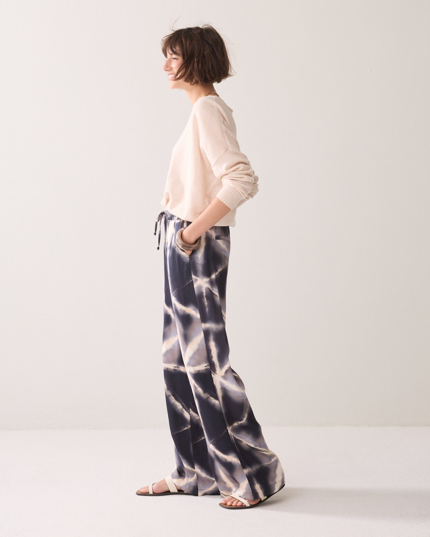 Glanzende lange broek