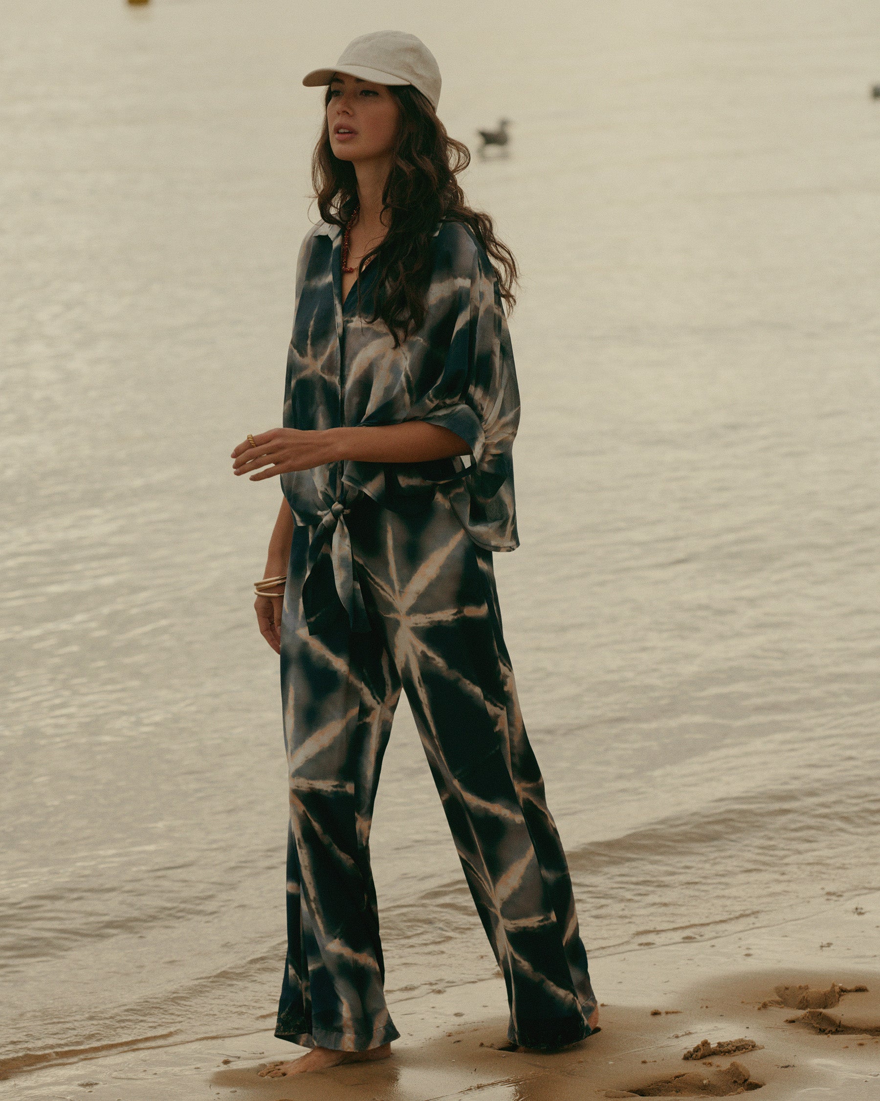 Glanzende lange broek