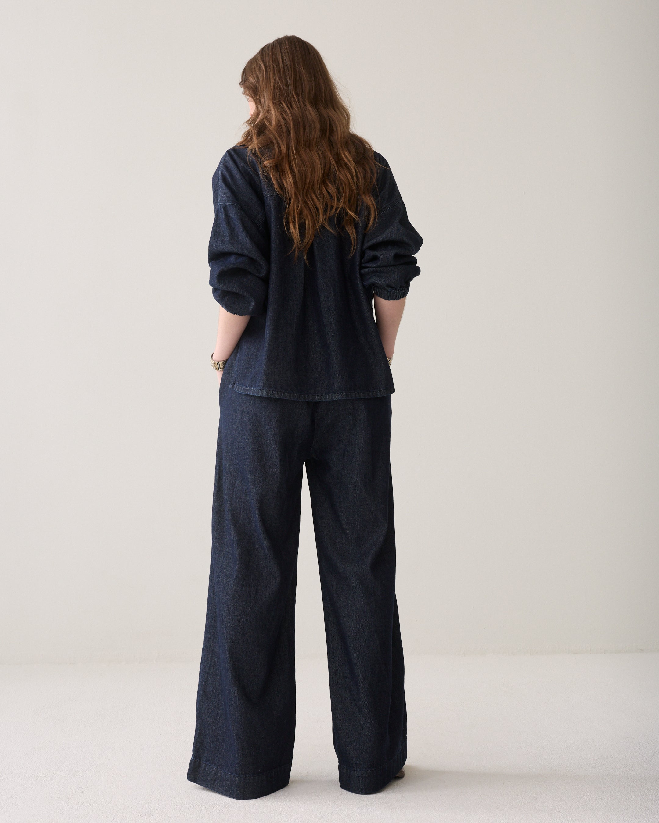 Wide leg jeans stolpplooi