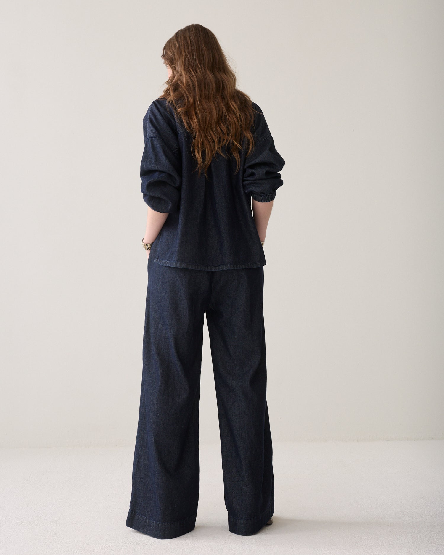 Wide leg jeans stolpplooi
