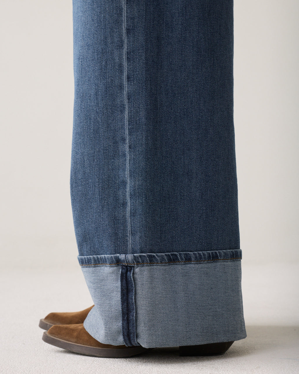 Wide leg jeans omgeslagen pijp