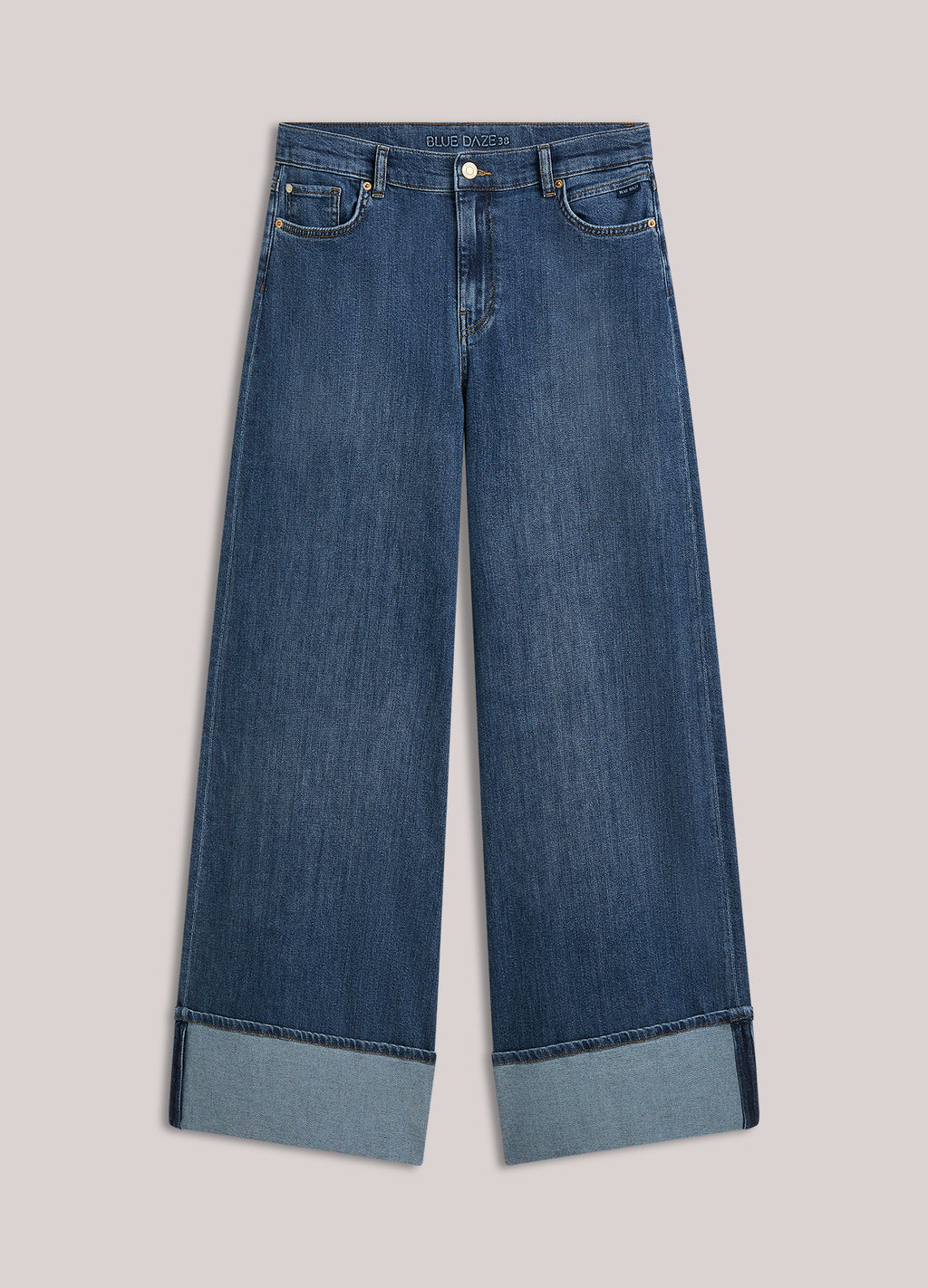 Wide leg jeans omgeslagen pijp
