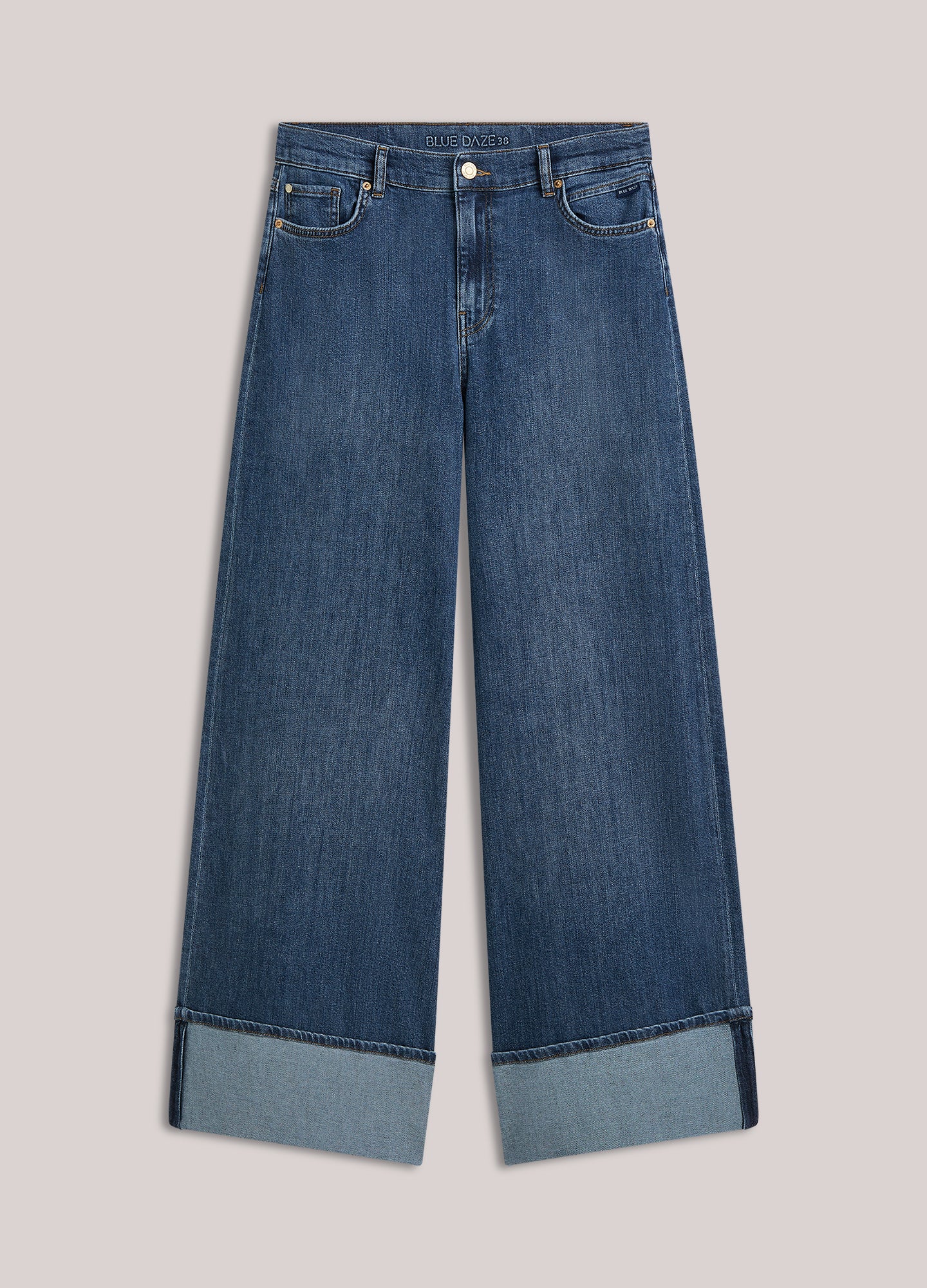 Wide leg jeans omgeslagen pijp