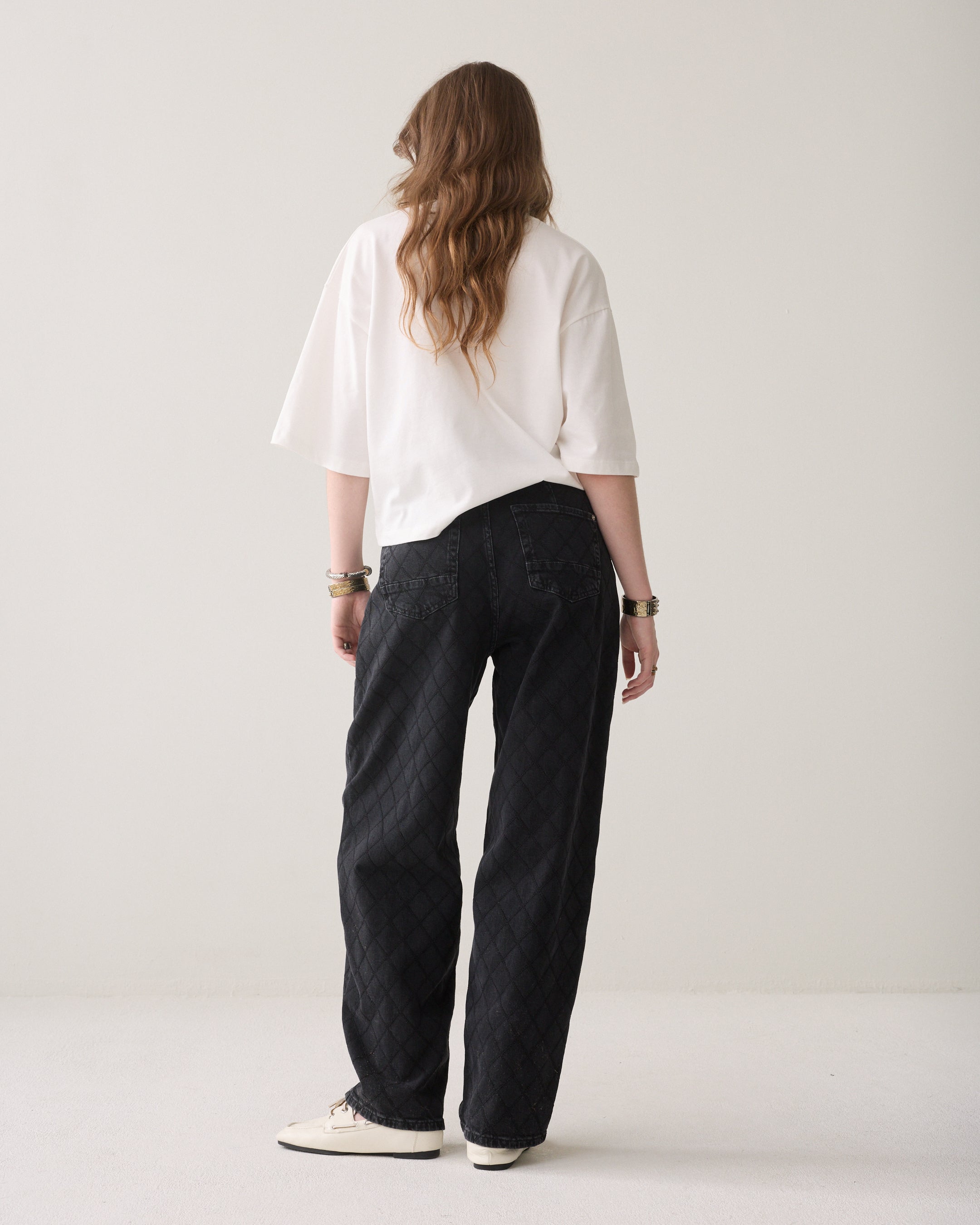 Tapered jeans ruitjessteek