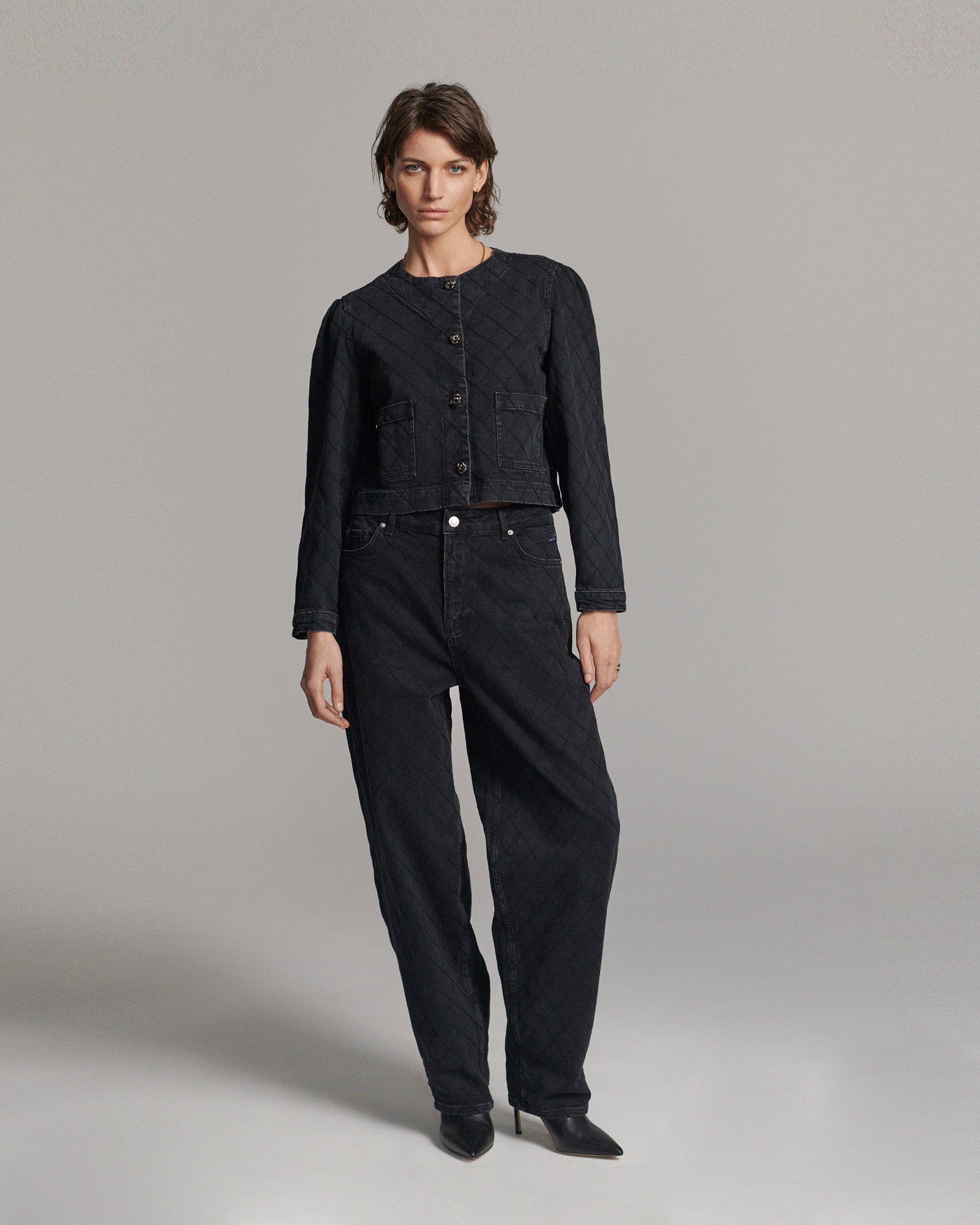 Tapered jeans ruitjessteek