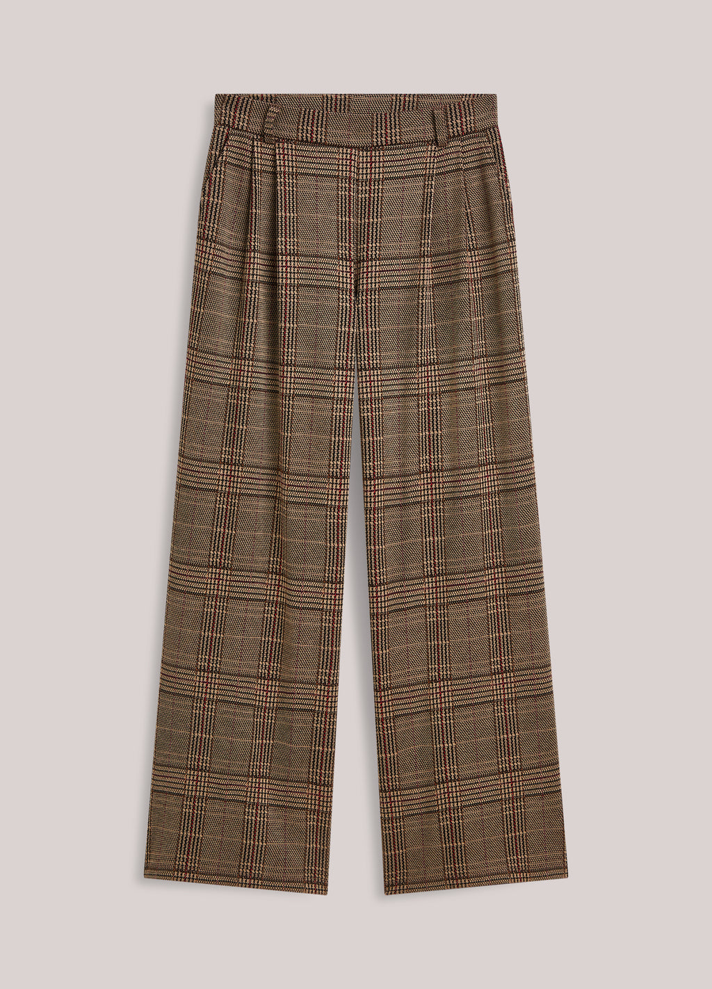 Wijde broek check jacquard
