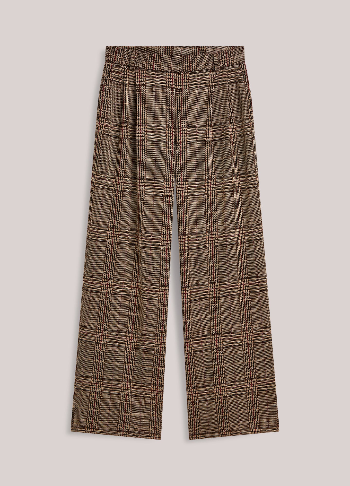 Wijde broek check jacquard