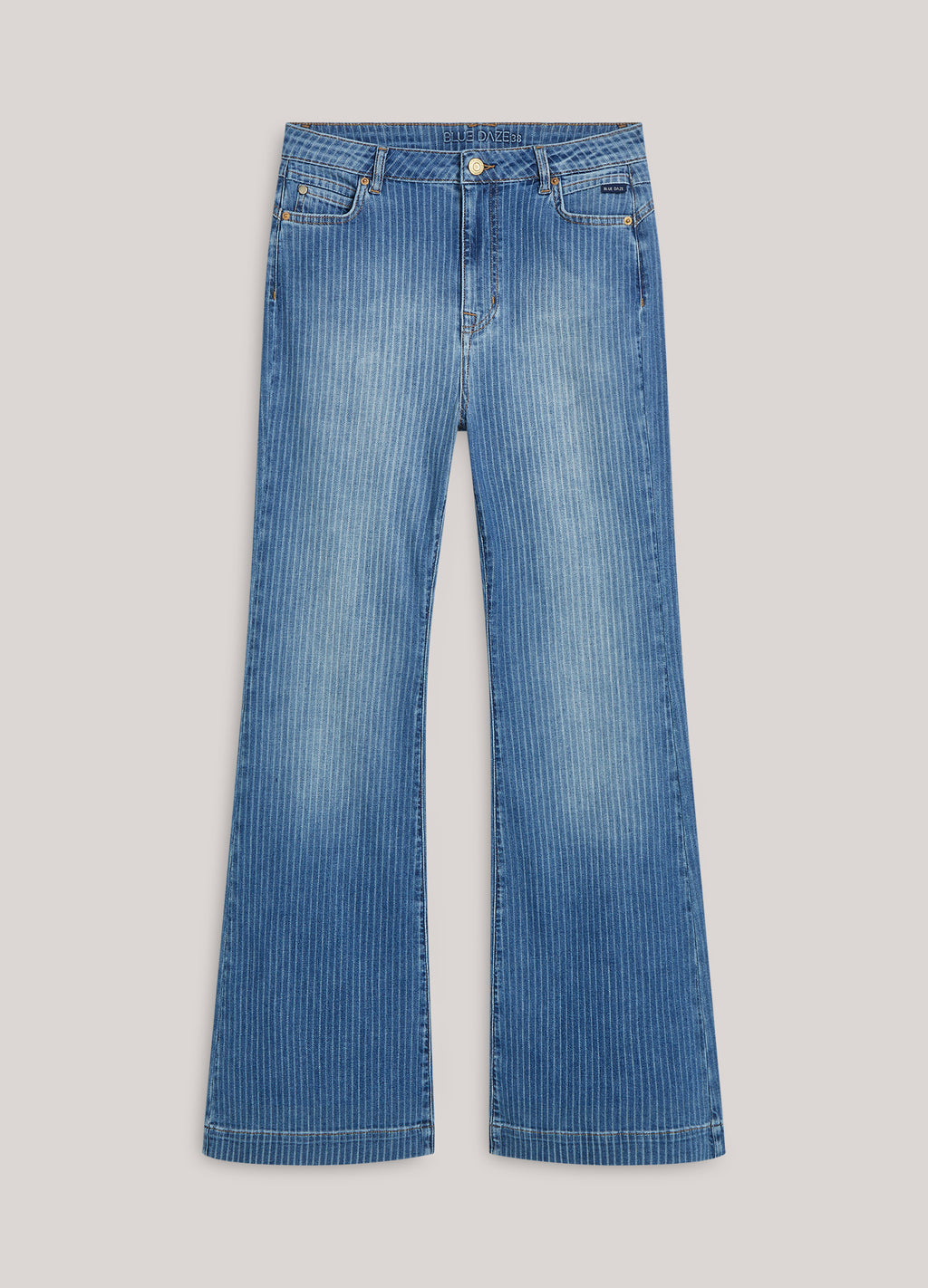 Stone-wash flared jeans