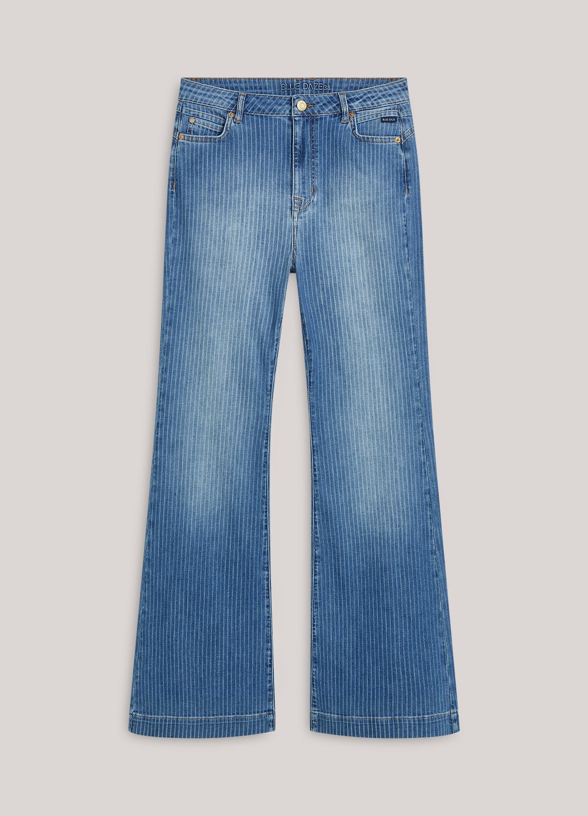 Stone-wash flared jeans