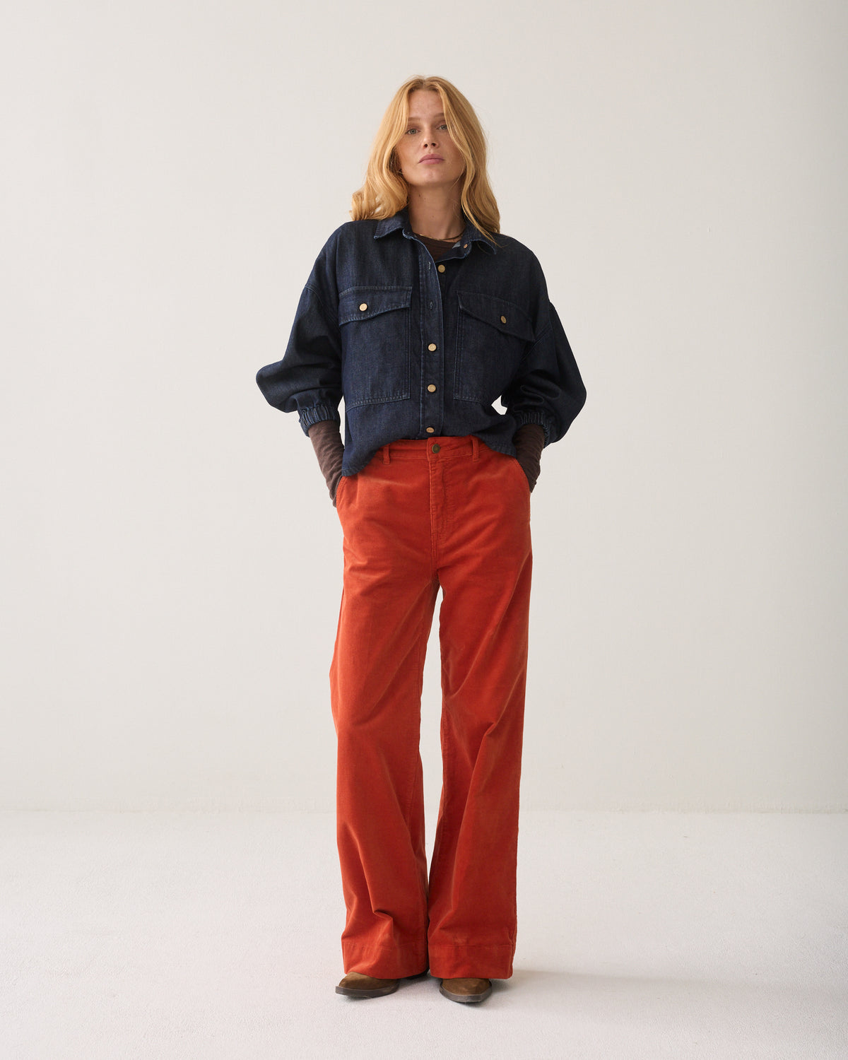Flared broek babycord