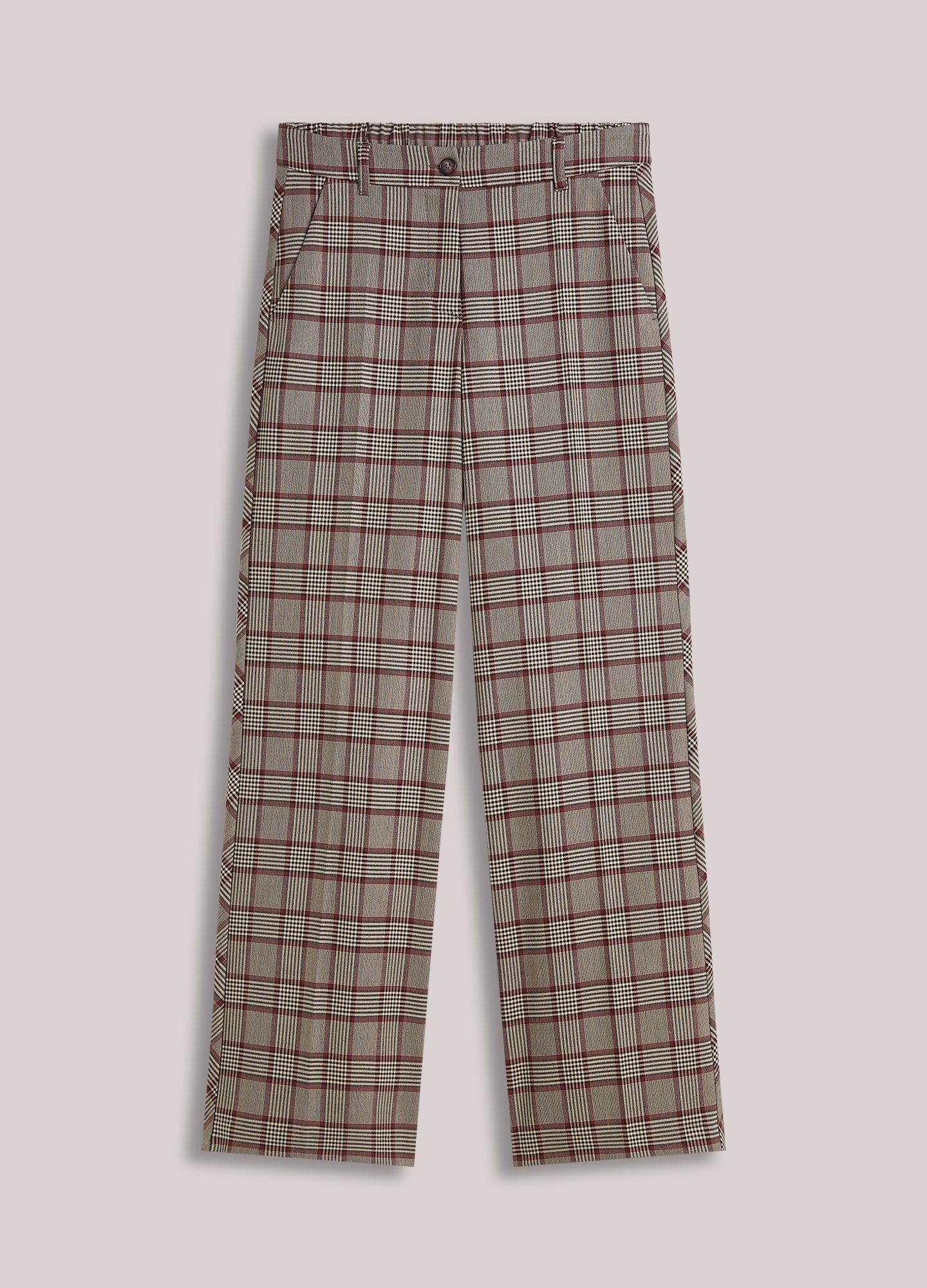 Geruite broek met bies