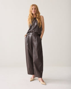Wijde broek faux leather