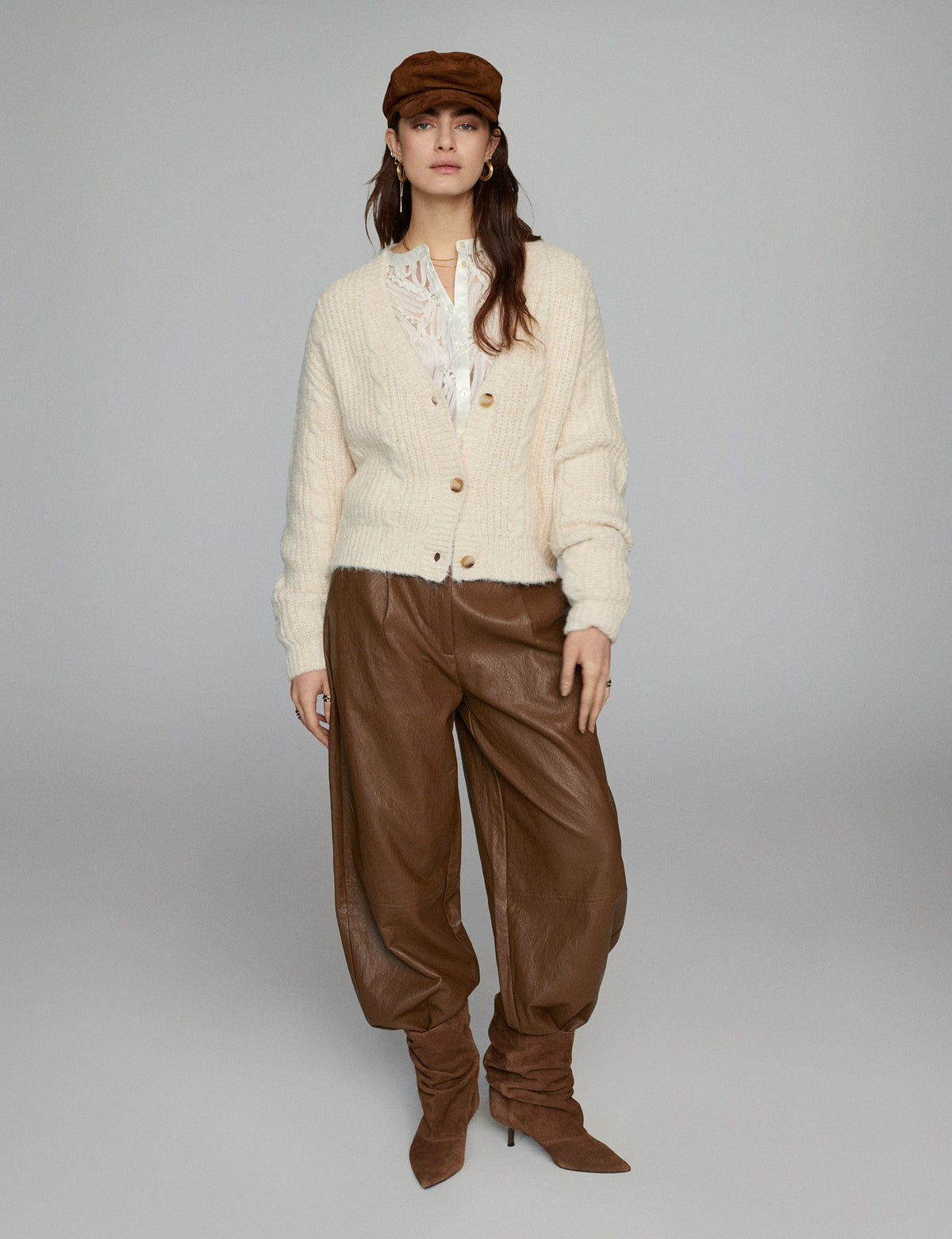 Pantalon ample en simili cuir