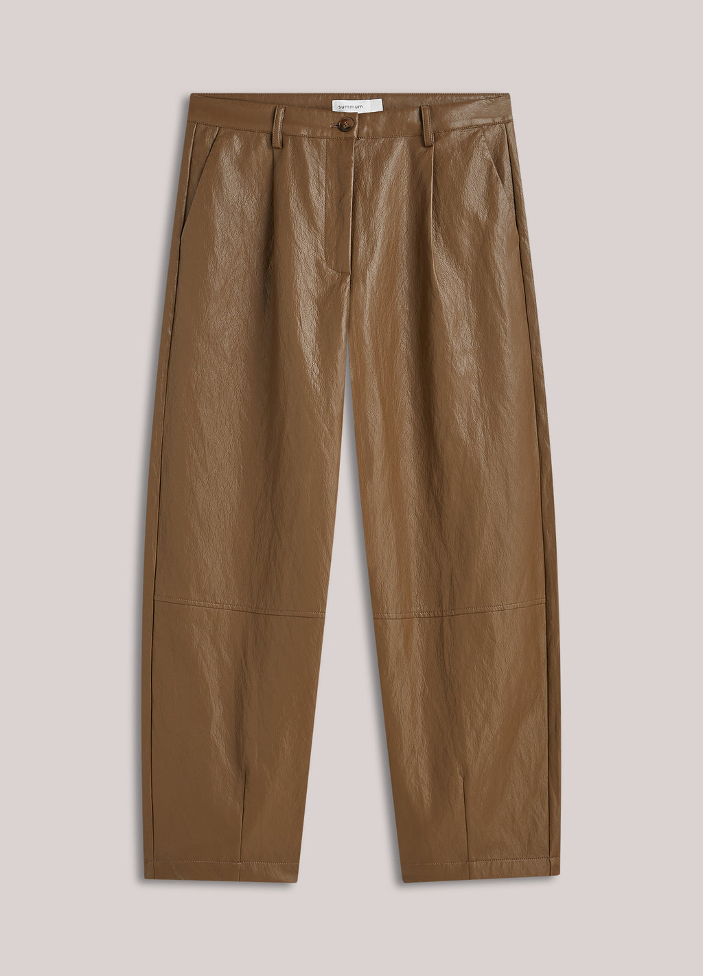 Wide-leg faux leather trousers